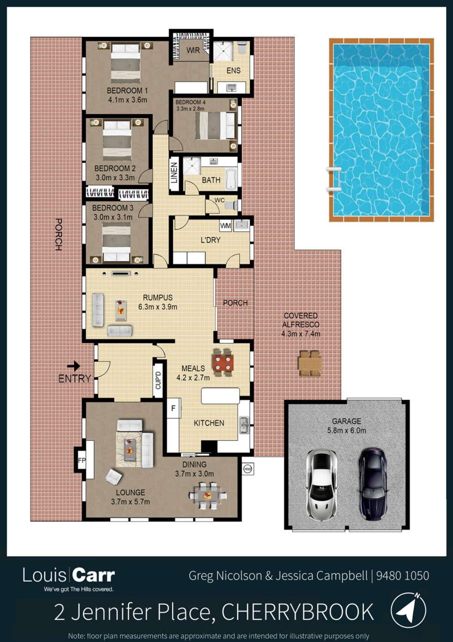 Floorplan of Homely house listing, 2 Jennifer Place, Cherrybrook NSW 2126