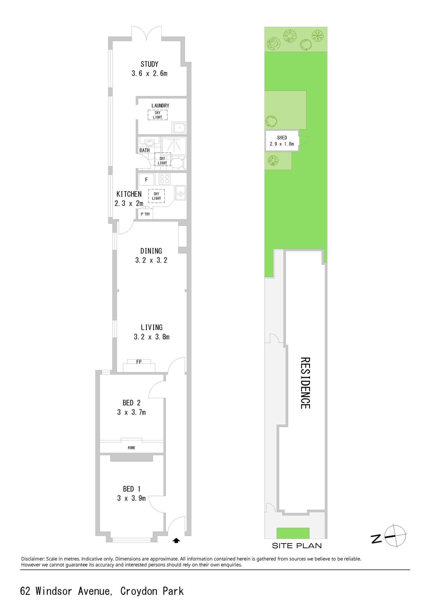 Floorplan of Homely semiDetached listing, 62 Windsor Avenue, Croydon Park NSW 2133