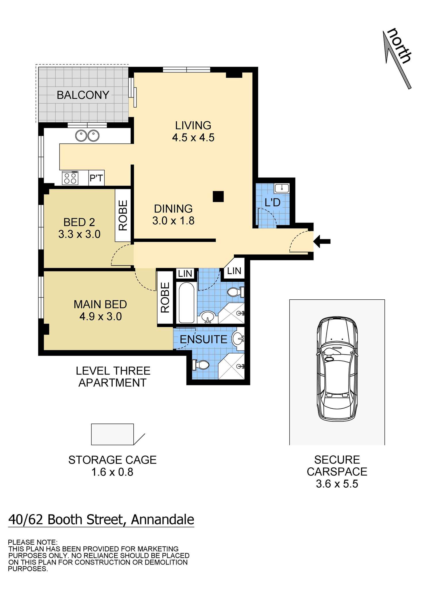 Floorplan of Homely apartment listing, 40/62 Booth Street, Annandale NSW 2038