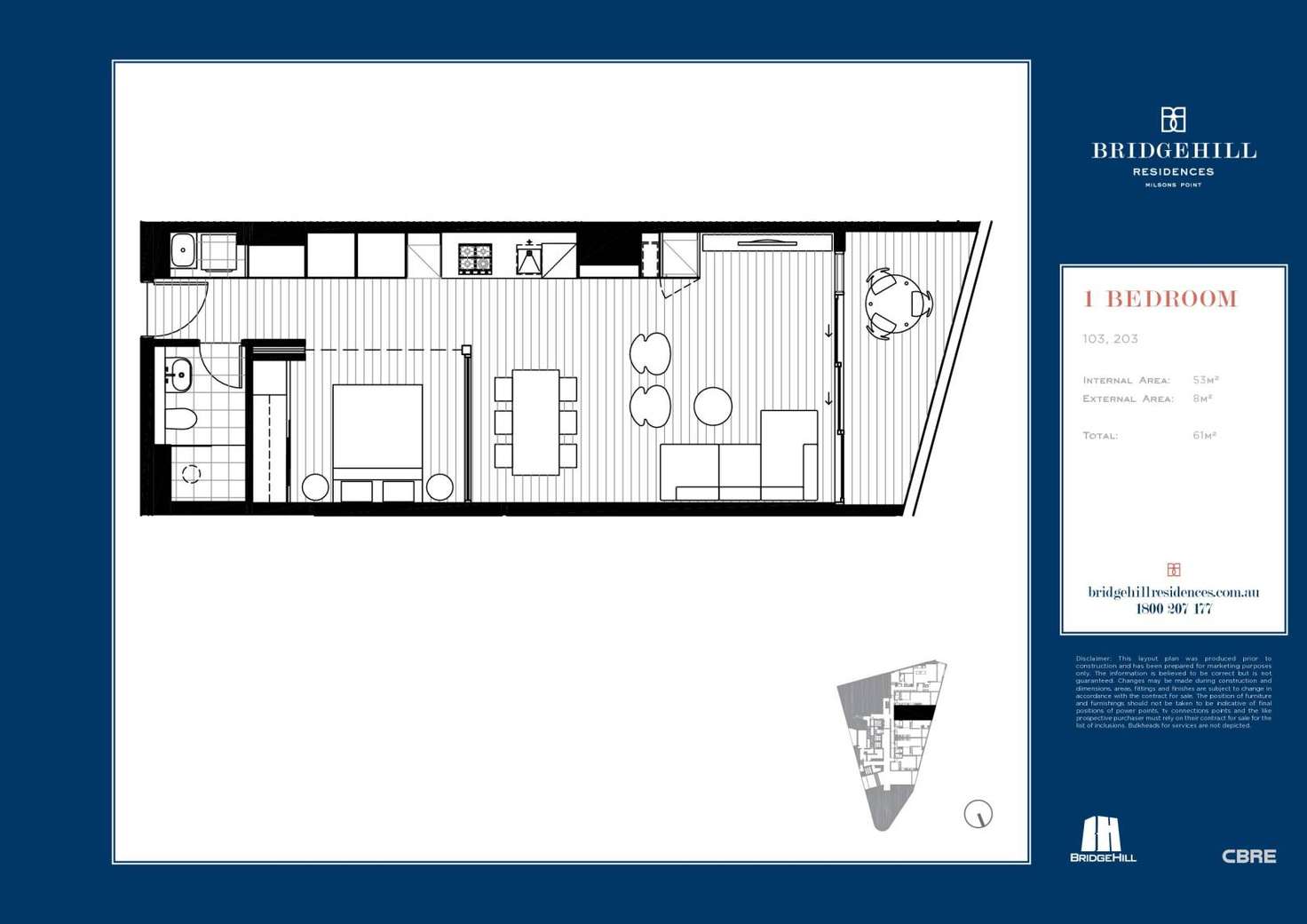 Floorplan of Homely apartment listing, 203/80 Alfred Street, Milsons Point NSW 2061