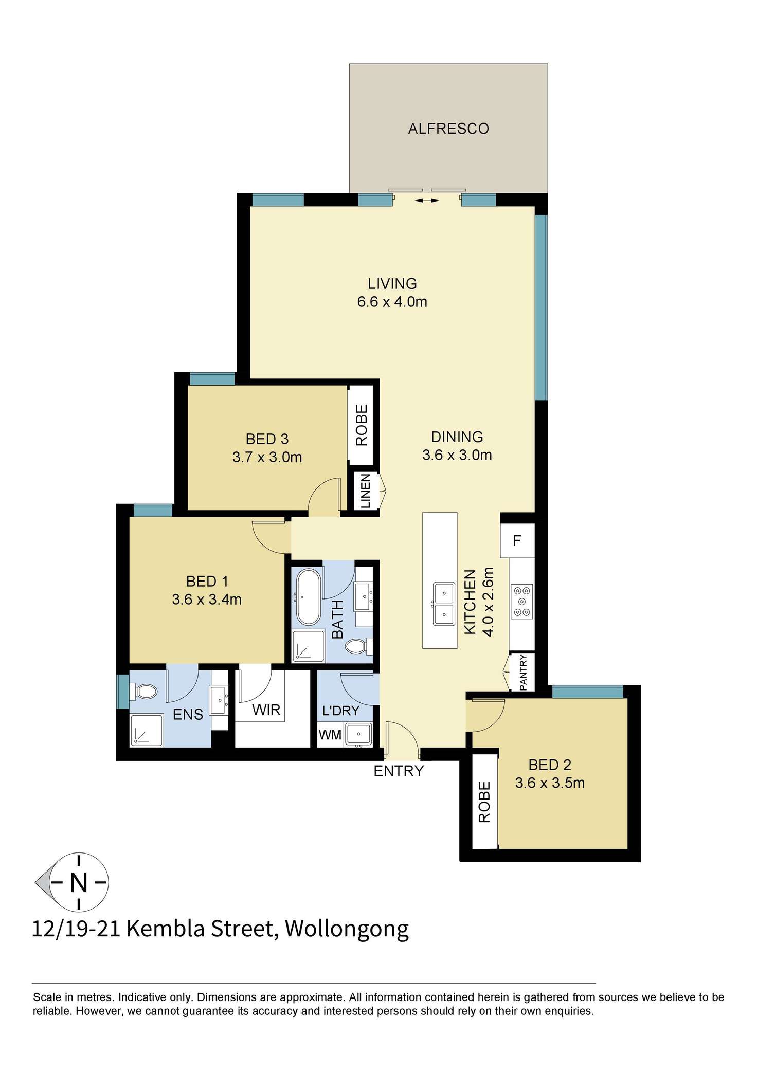 Floorplan of Homely apartment listing, 12/19-21 Kembla Street, Wollongong NSW 2500