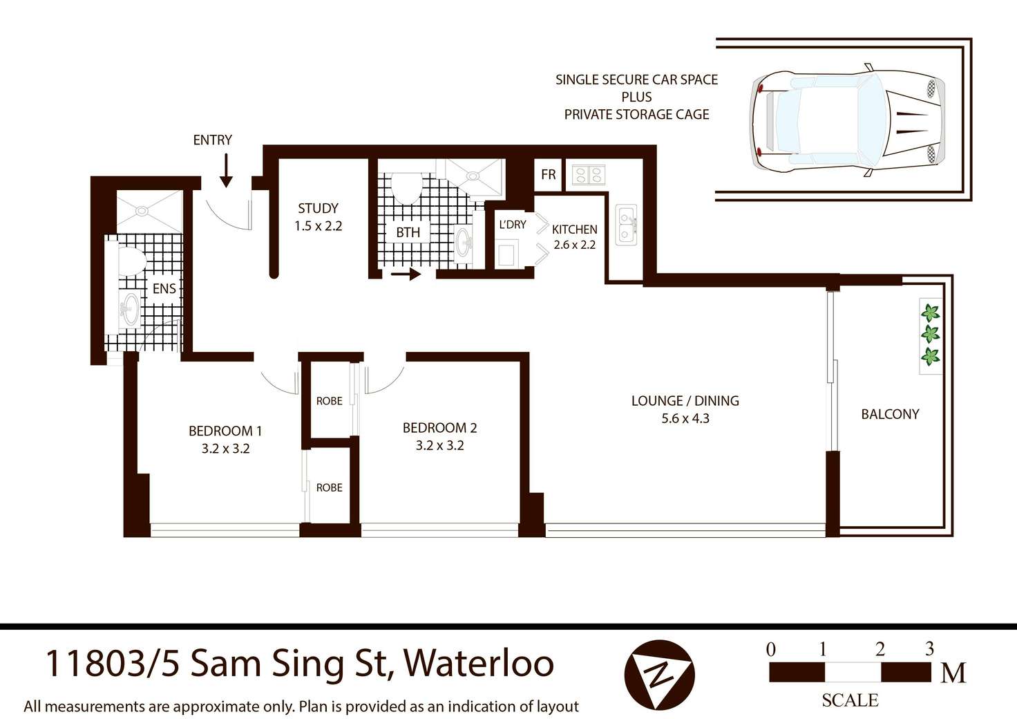 Floorplan of Homely apartment listing, 11803/5 Sam Sing Street, Waterloo NSW 2017