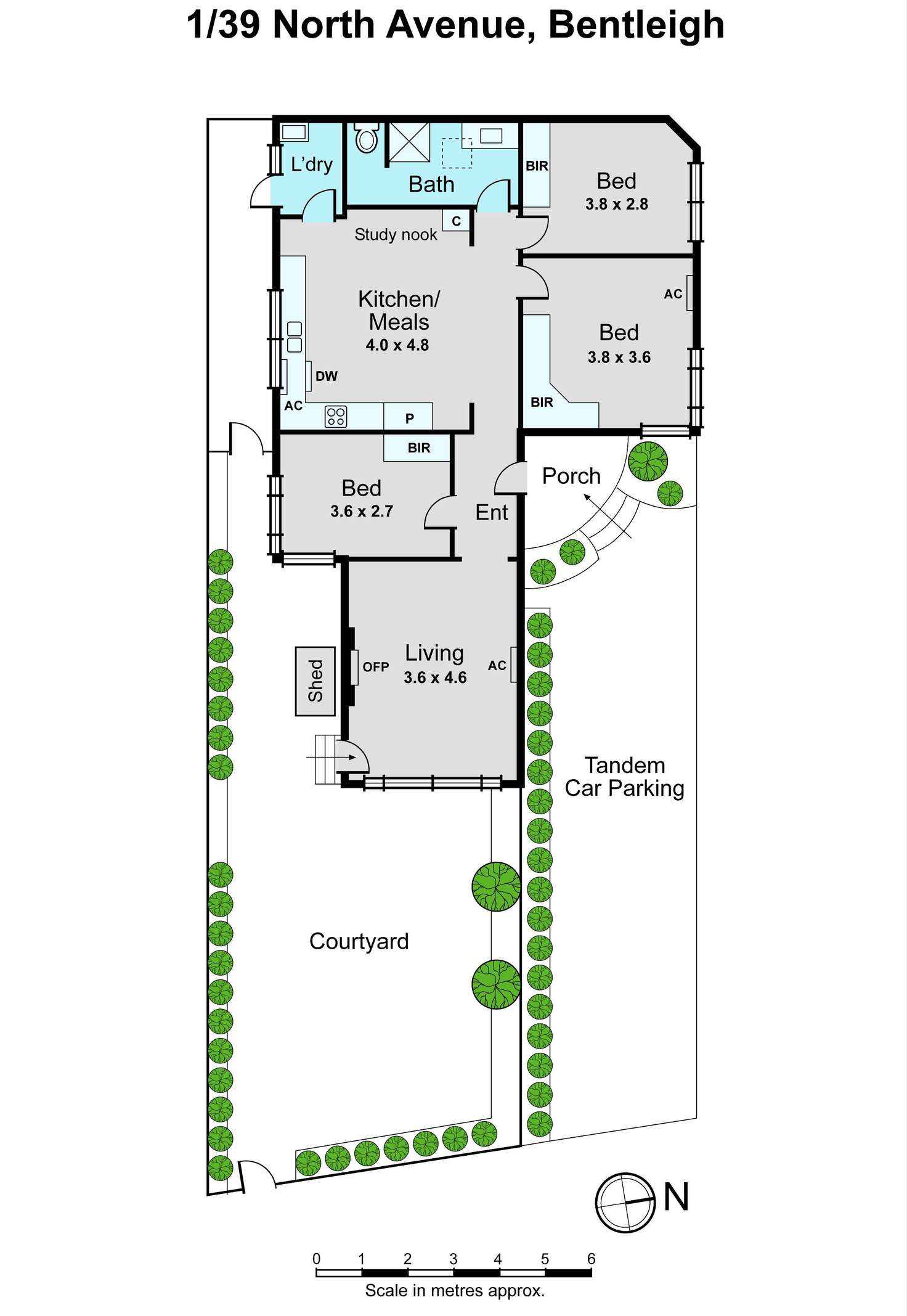Floorplan of Homely unit listing, 1/39 North Avenue, Bentleigh VIC 3204