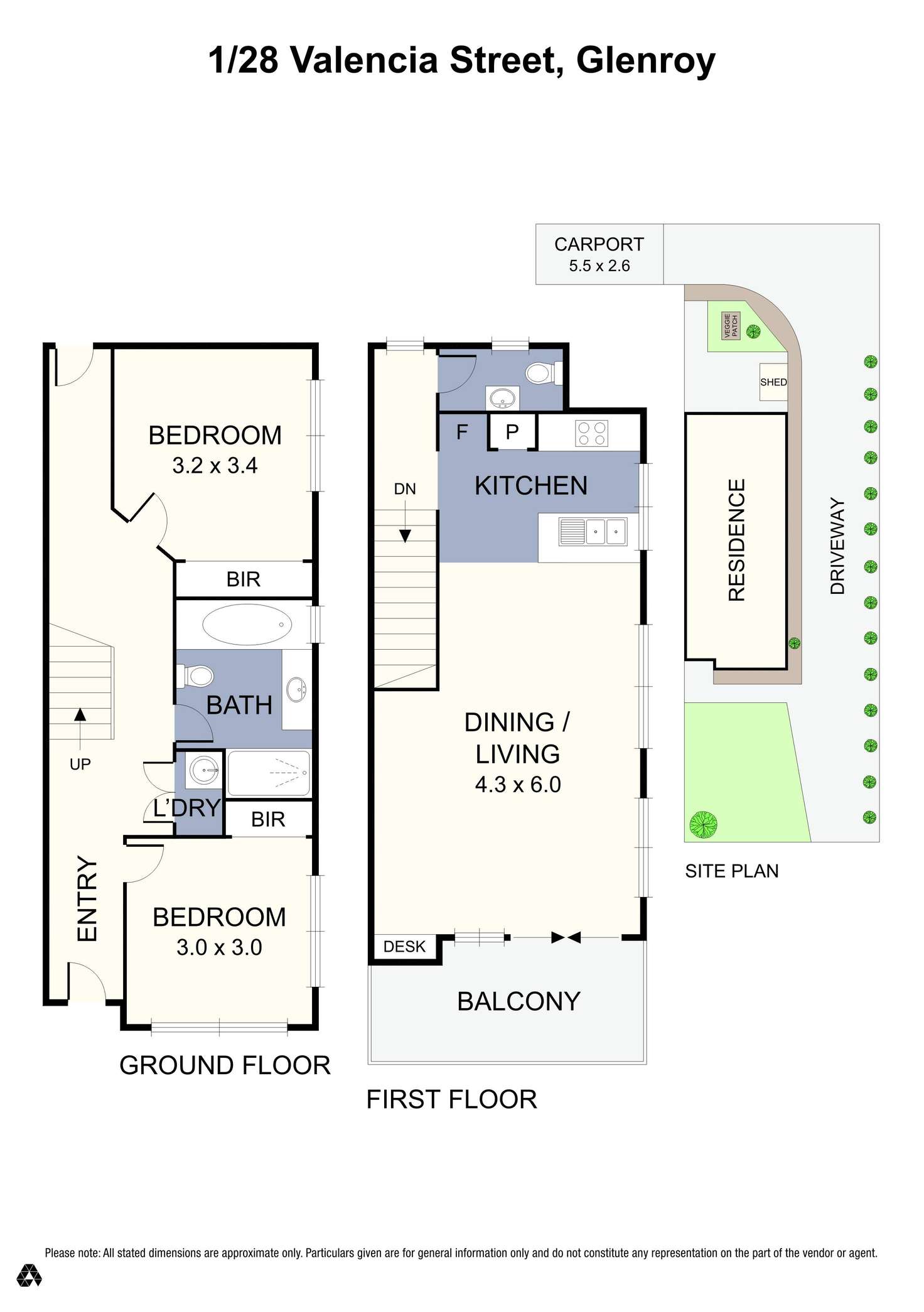 Floorplan of Homely unit listing, 1/28 Valencia Street, Glenroy VIC 3046