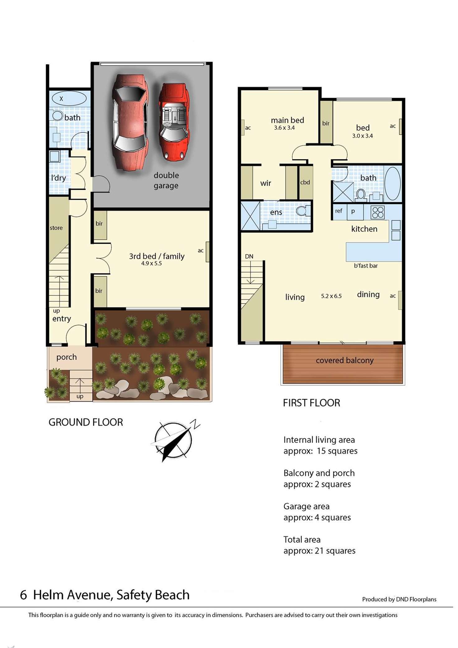 Floorplan of Homely townhouse listing, 6 Helm Avenue, Safety Beach VIC 3936