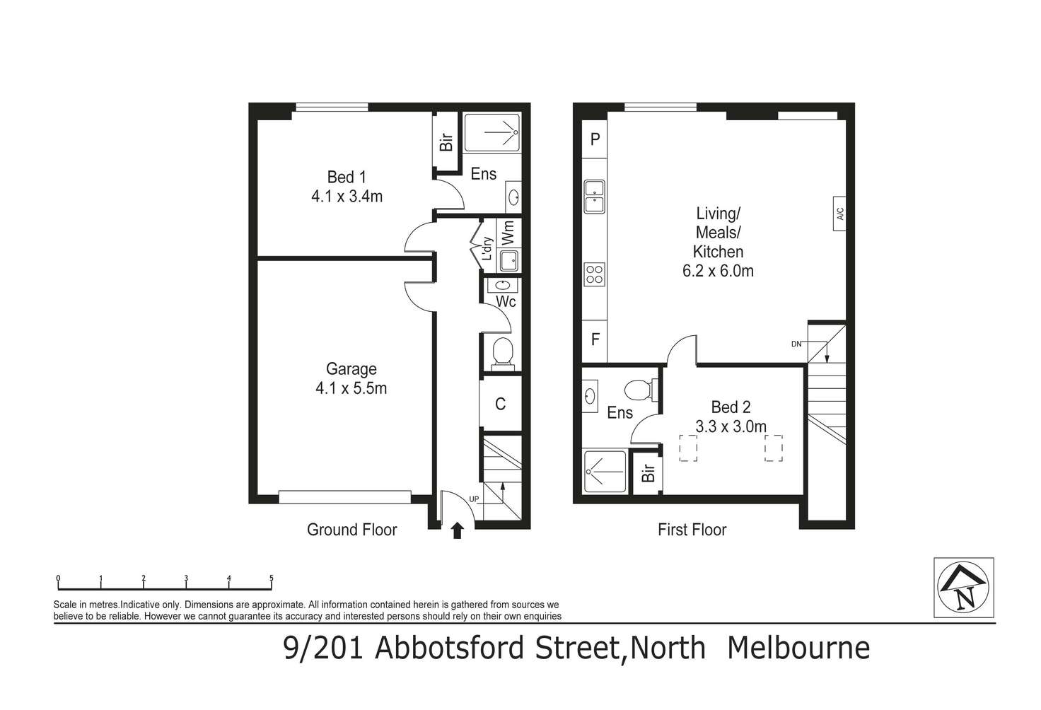Floorplan of Homely townhouse listing, 9/201 Abbotsford Street, North Melbourne VIC 3051