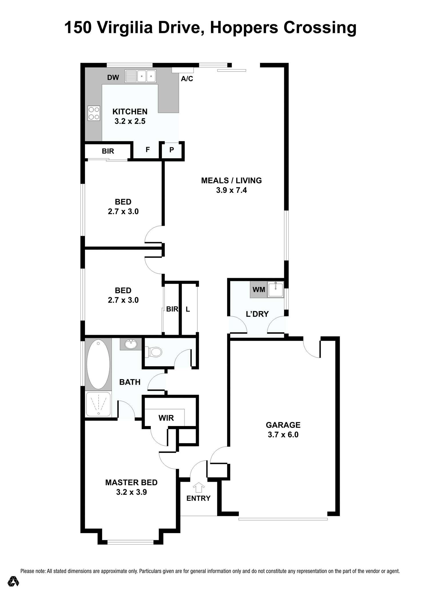 Floorplan of Homely house listing, 150 Virgilia Drive, Hoppers Crossing VIC 3029