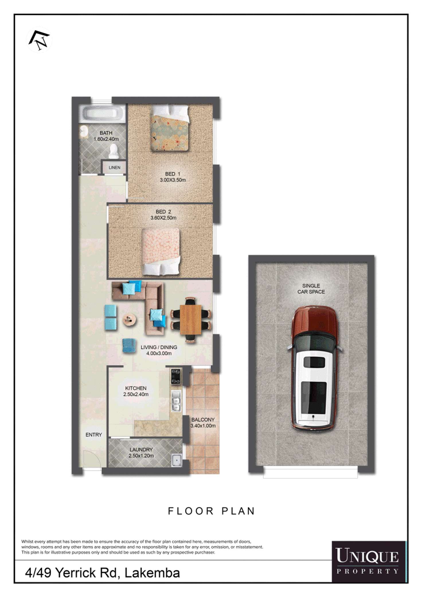 Floorplan of Homely apartment listing, 4/49 Yerrick Road, Lakemba NSW 2195