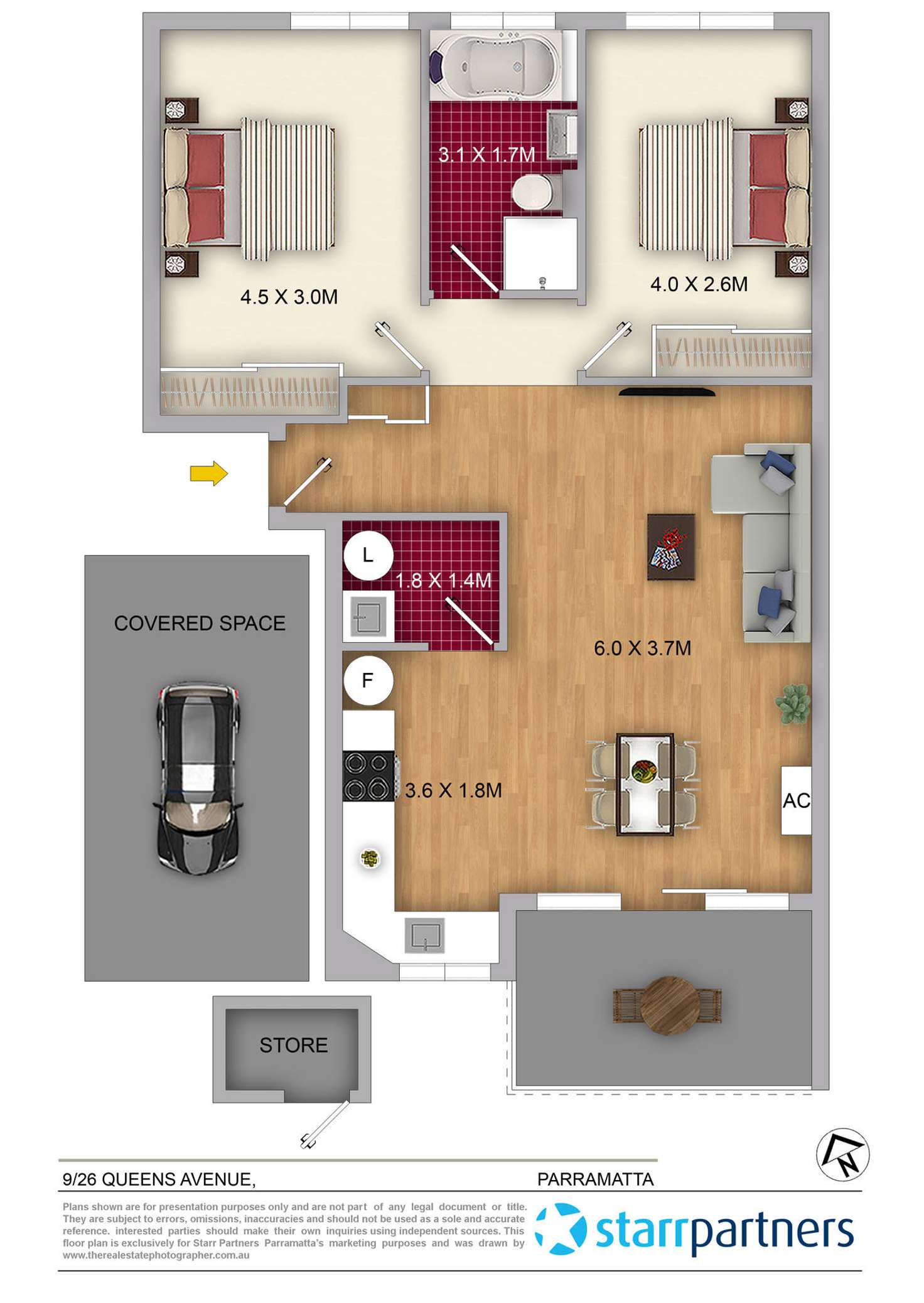 Floorplan of Homely apartment listing, 9/26 Queens Avenue, Parramatta NSW 2150