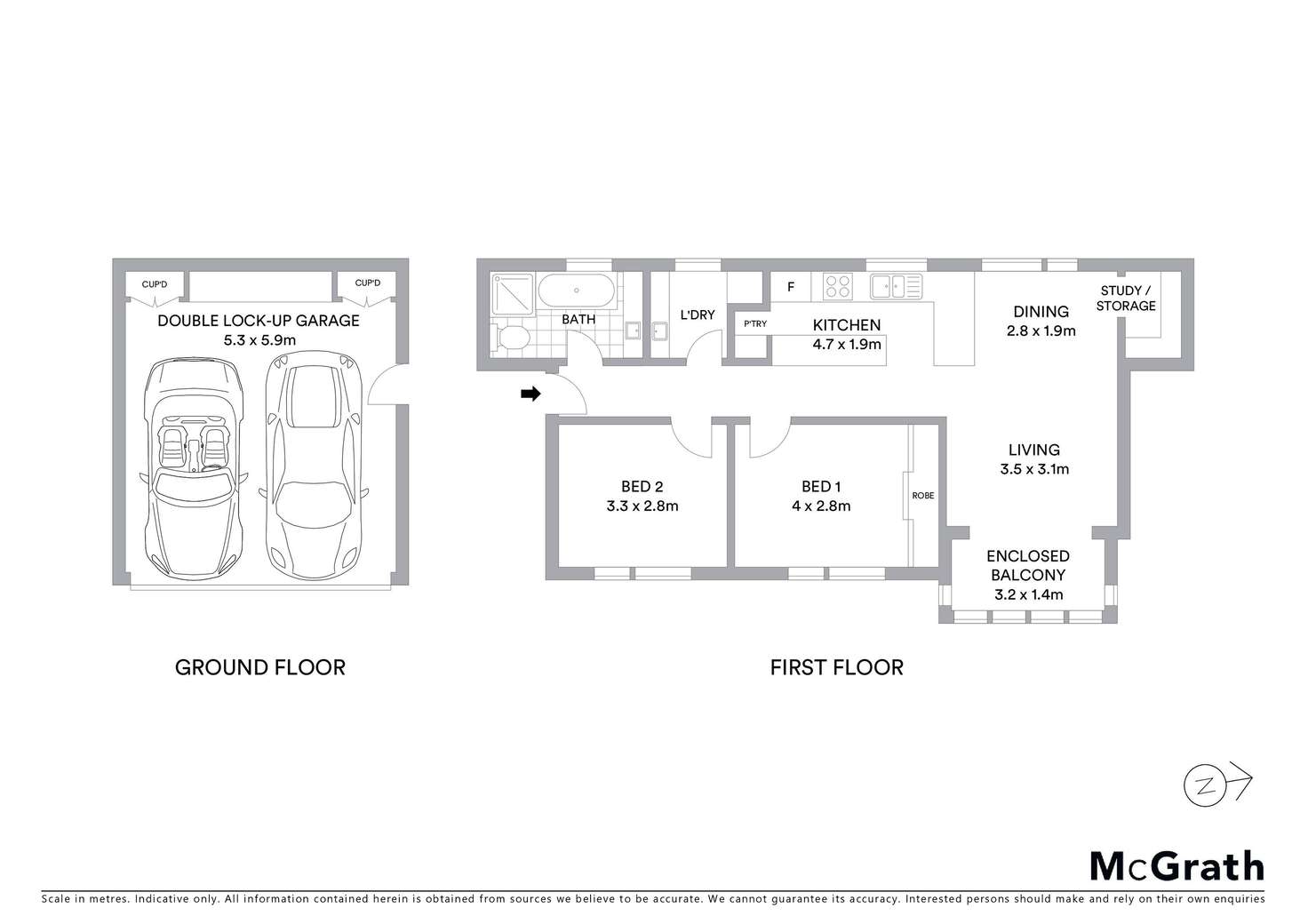 Floorplan of Homely apartment listing, 2/182 Russell Avenue, Dolls Point NSW 2219