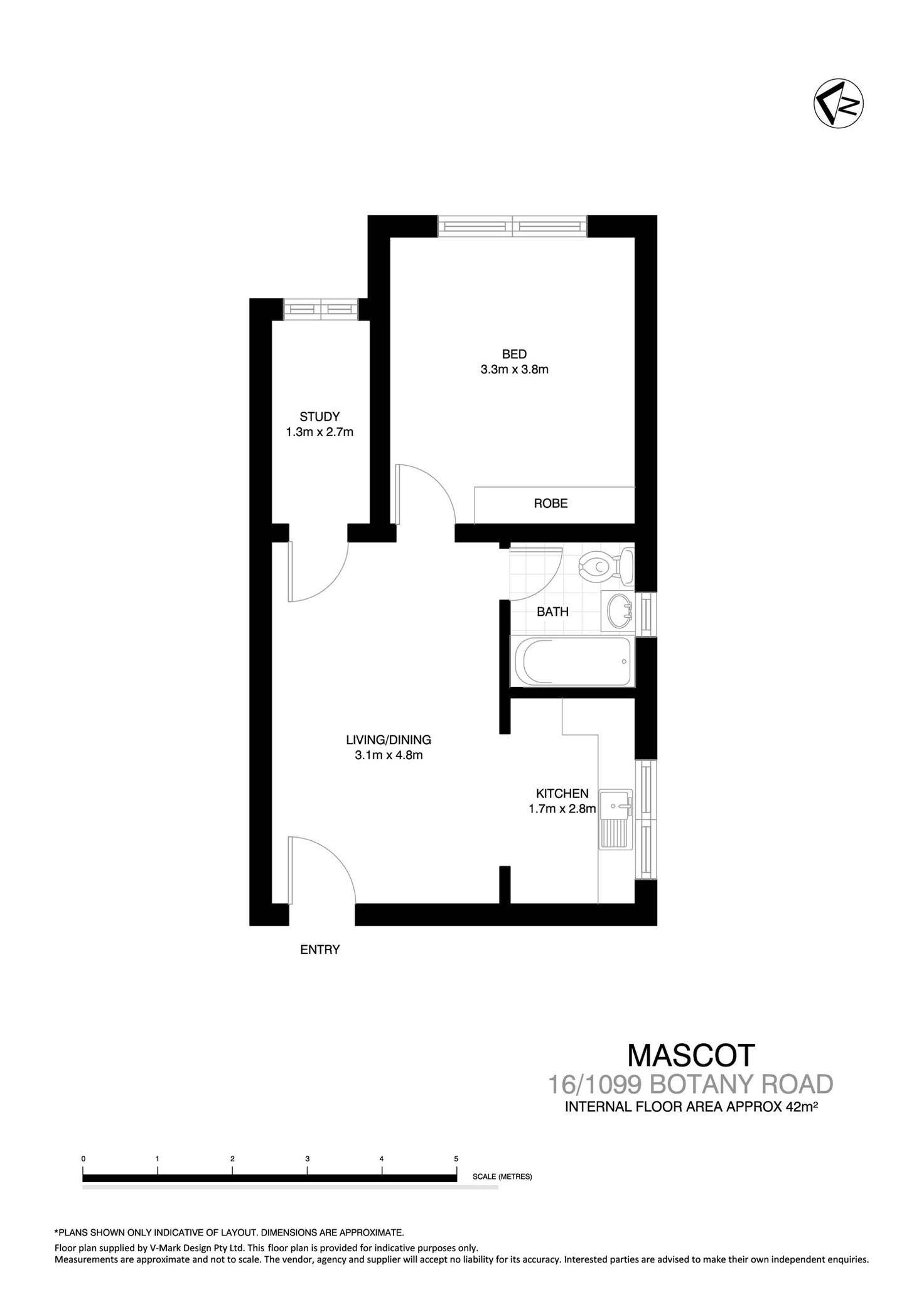 Floorplan of Homely unit listing, 16/1099 Botany Road, Mascot NSW 2020