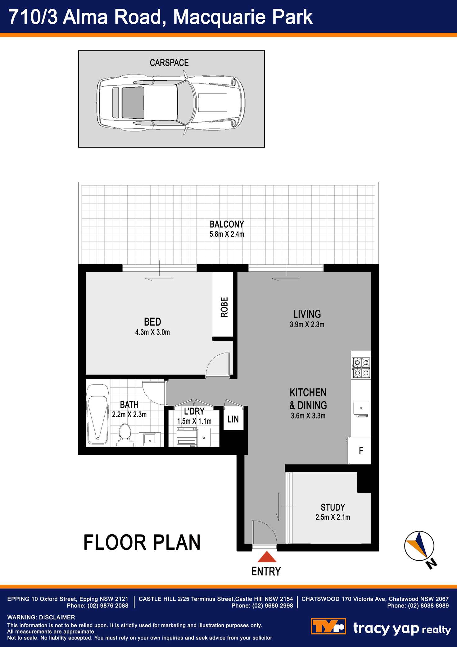 Floorplan of Homely apartment listing, 710/3 Alma Road, Macquarie Park NSW 2113