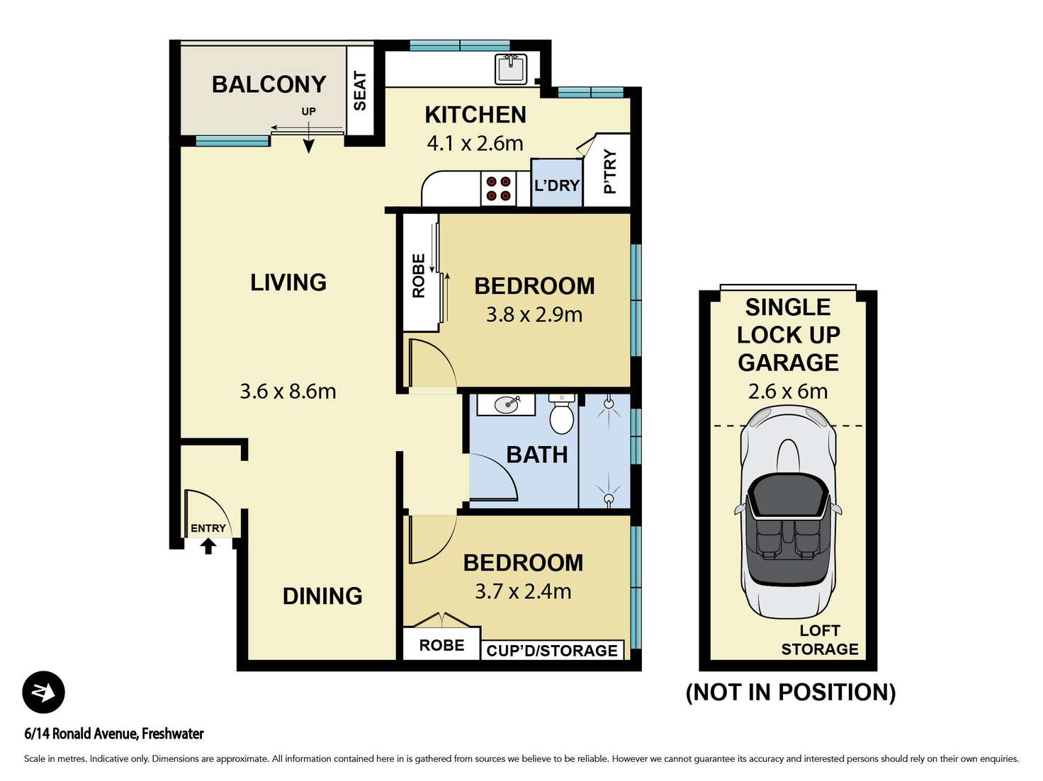 Floorplan of Homely unit listing, 6/14 Ronald Avenue, Freshwater NSW 2096