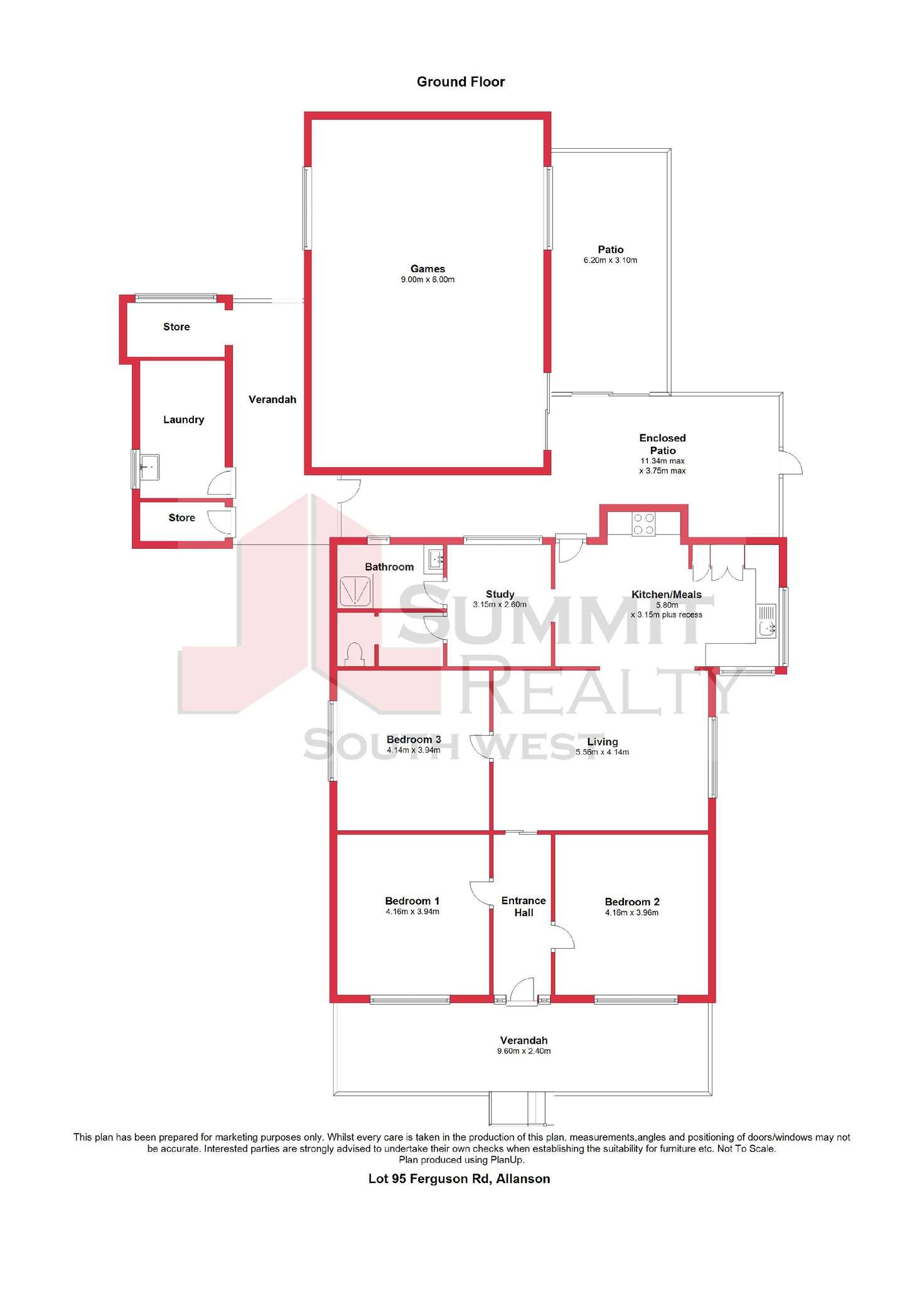 Floorplan of Homely acreageSemiRural listing, 3064 Coalfields Road, Allanson WA 6225