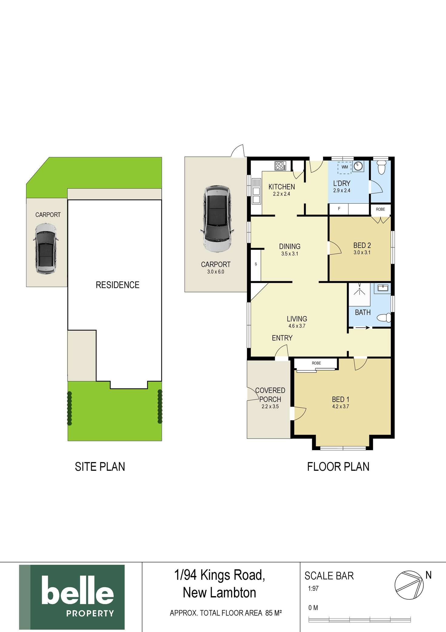 Floorplan of Homely house listing, 1/94 Kings Road, New Lambton NSW 2305