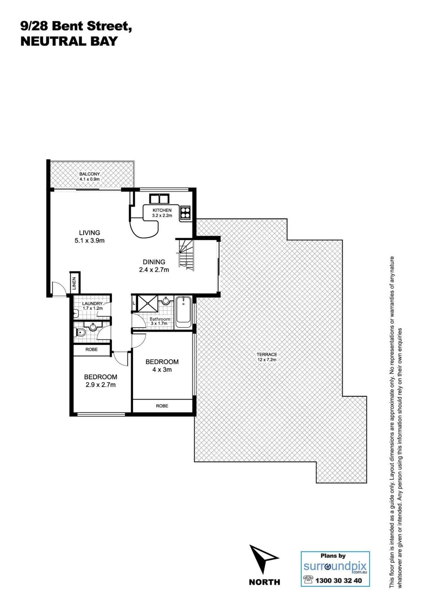 Floorplan of Homely apartment listing, 9/28 Bent Street, Neutral Bay NSW 2089