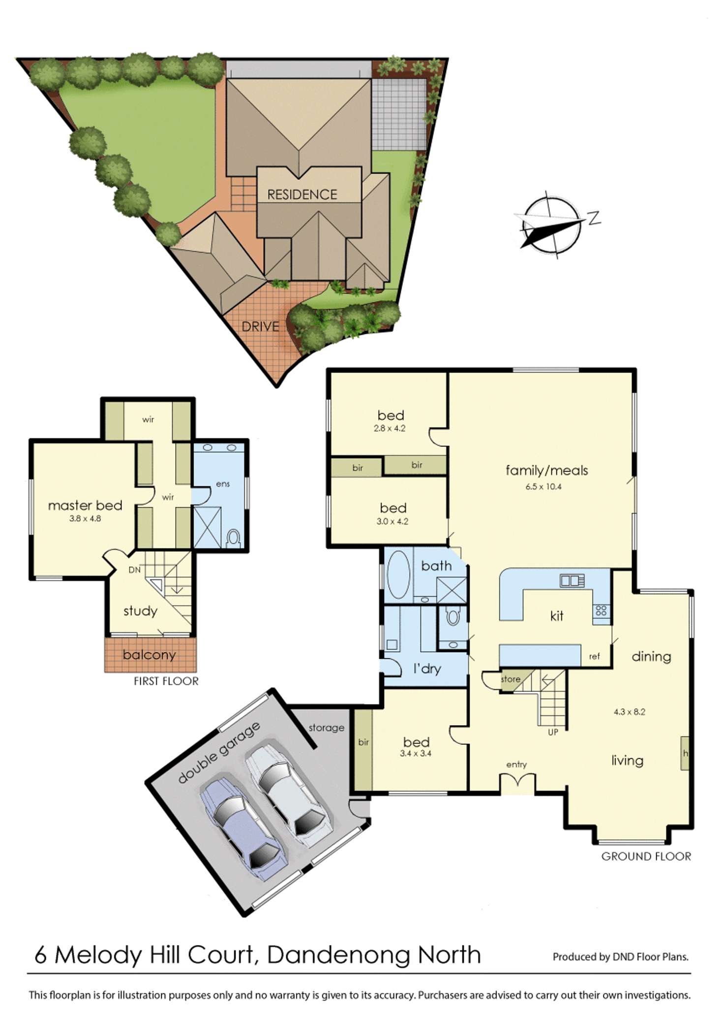 Floorplan of Homely house listing, 6 Melody Hill Court, Dandenong North VIC 3175