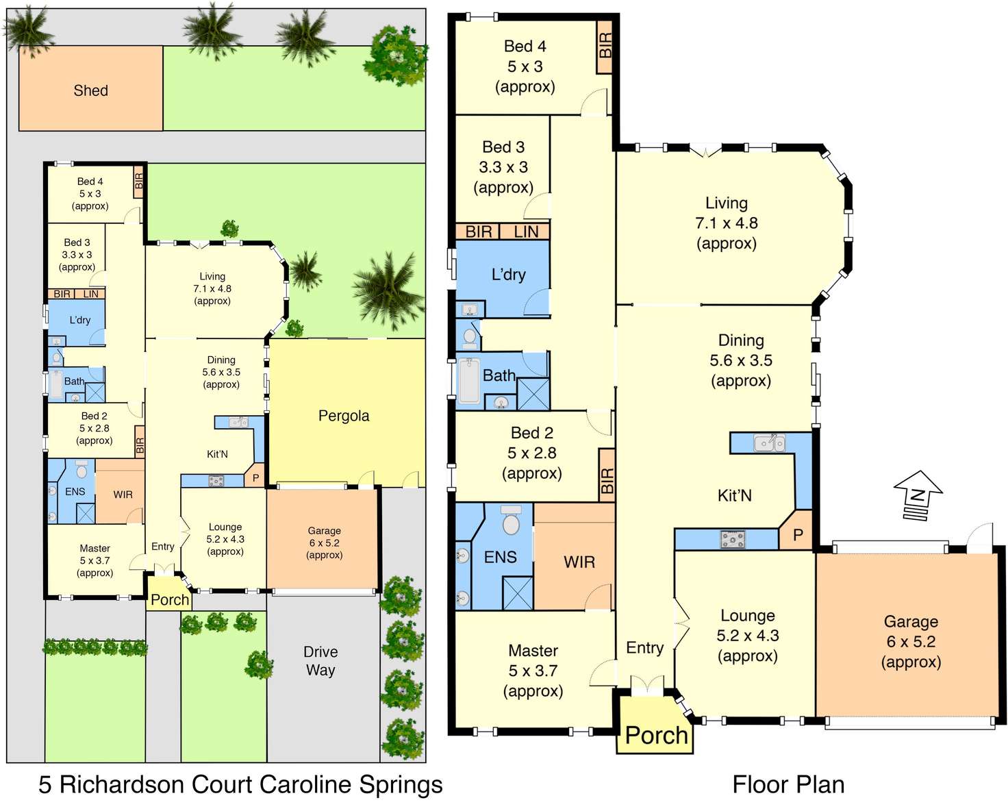 Floorplan of Homely house listing, 5 Richardson Court, Caroline Springs VIC 3023