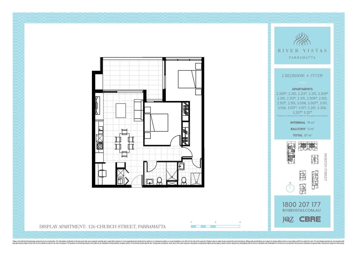 Floorplan of Homely apartment listing, 2509/1A Morton Street, Parramatta NSW 2150