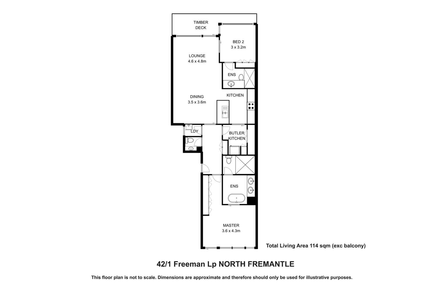 Floorplan of Homely apartment listing, 42/1 Freeman Loop, North Fremantle WA 6159