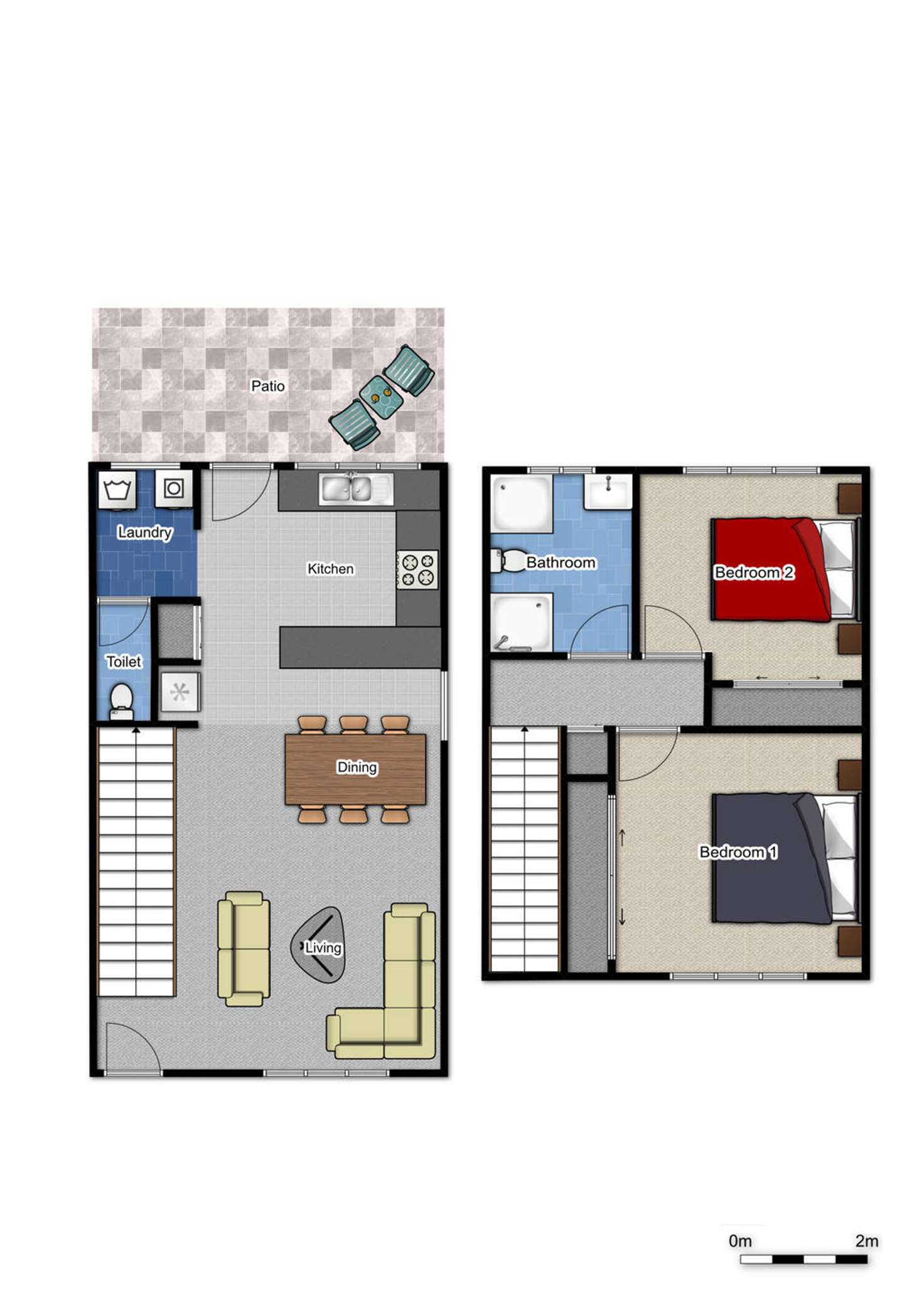 Floorplan of Homely townhouse listing, 1/88 Boundary Street, Beenleigh QLD 4207