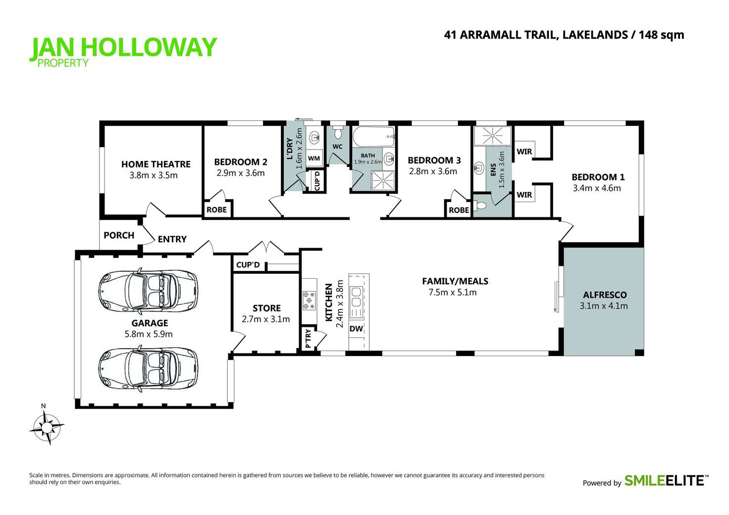 Floorplan of Homely house listing, 41 Arramall Trail, Lakelands WA 6180