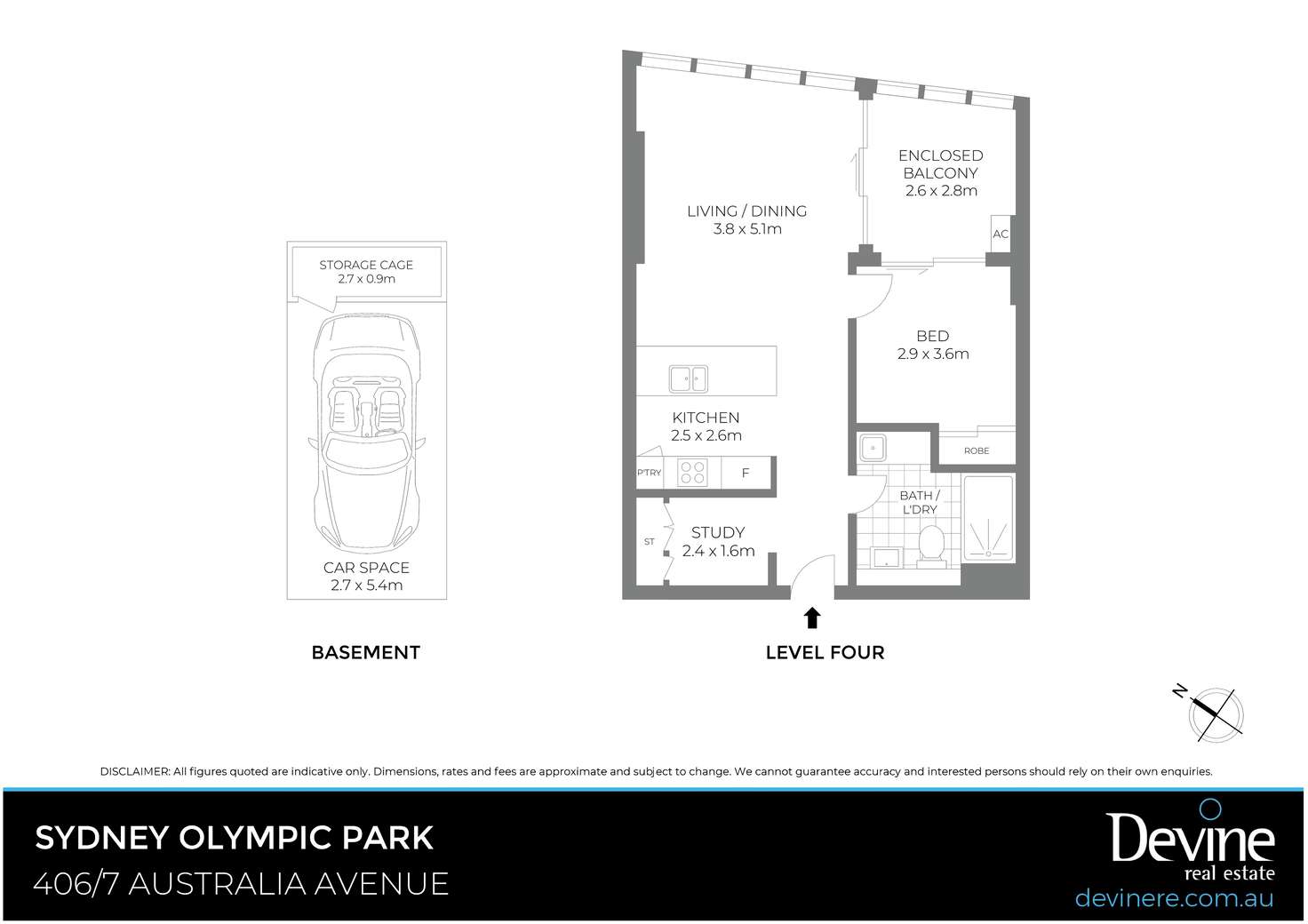 Floorplan of Homely unit listing, 406/7 Australia Avenue, Sydney Olympic Park NSW 2127