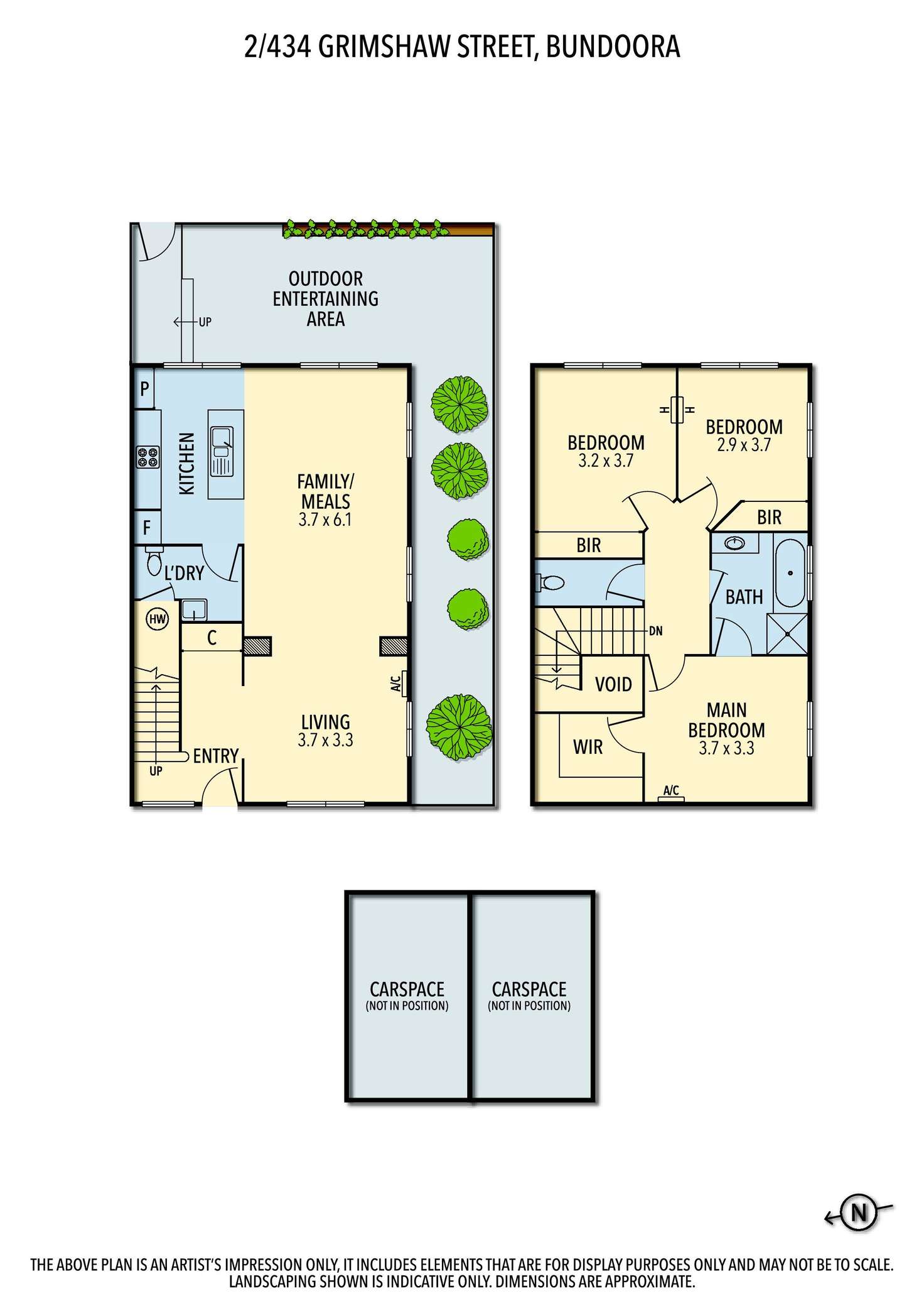 Floorplan of Homely townhouse listing, 2/434 Grimshaw Street, Bundoora VIC 3083