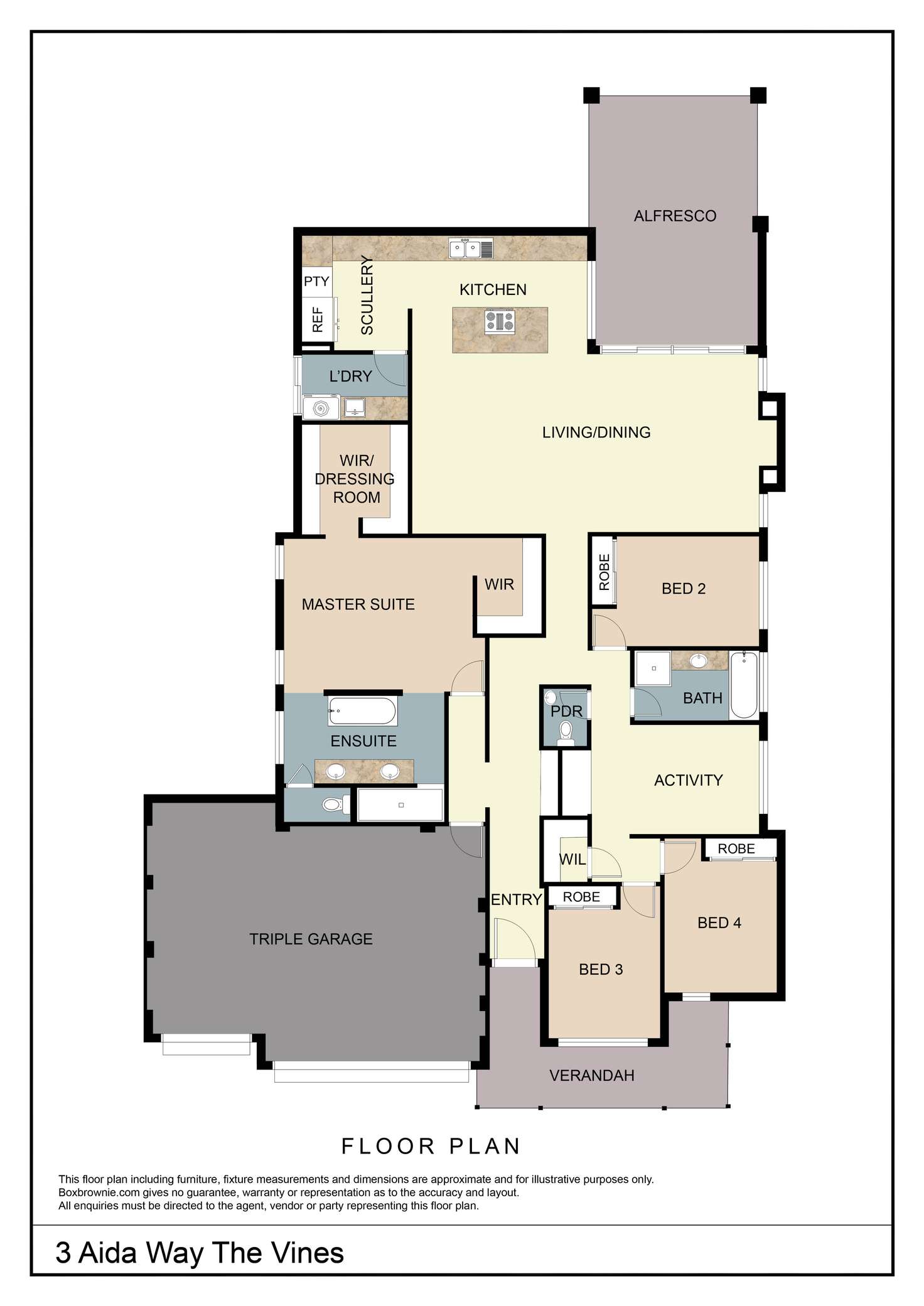 Floorplan of Homely house listing, 3 Aida Way, The Vines WA 6069
