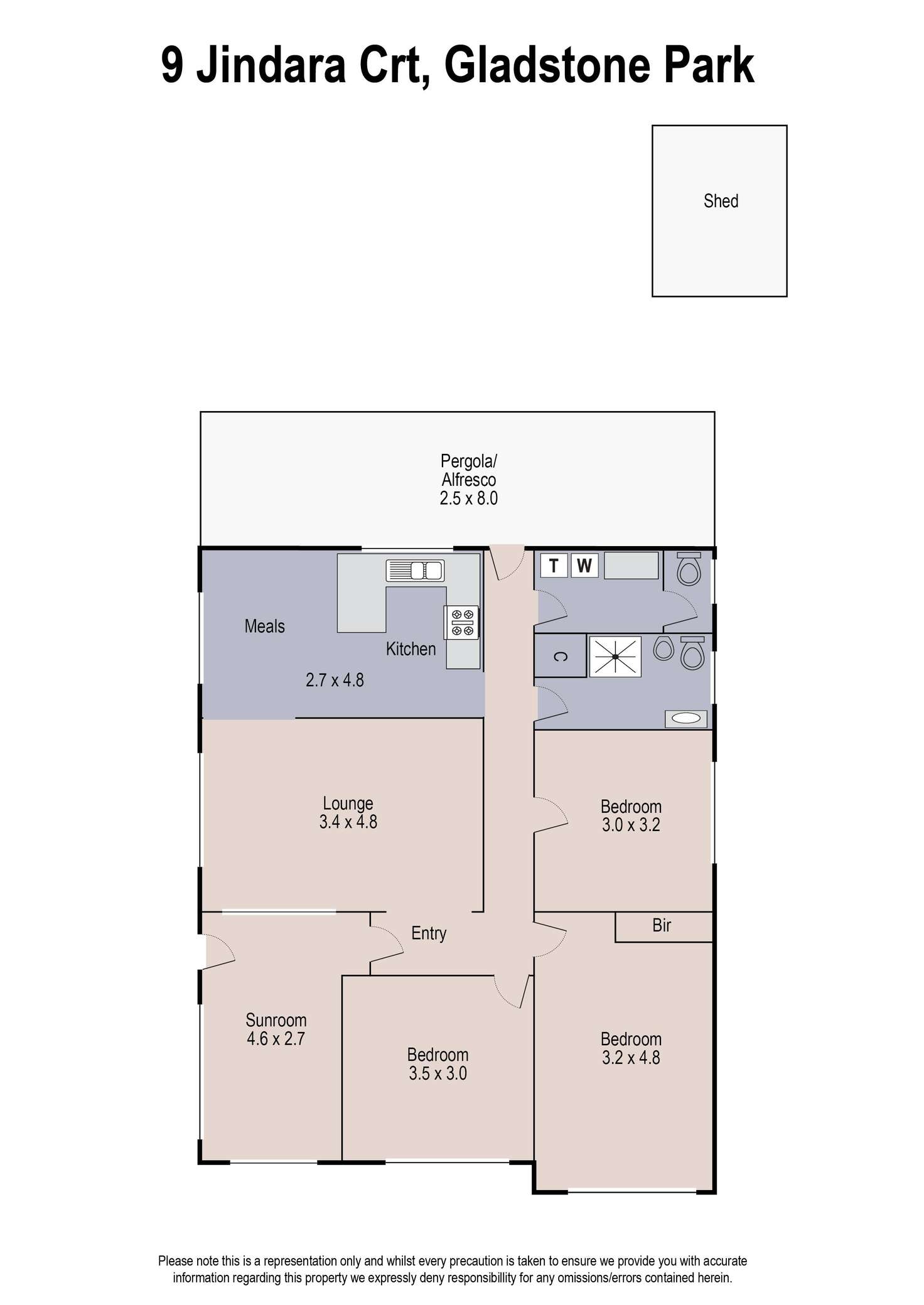 Floorplan of Homely house listing, 9 Jindara Court, Gladstone Park VIC 3043