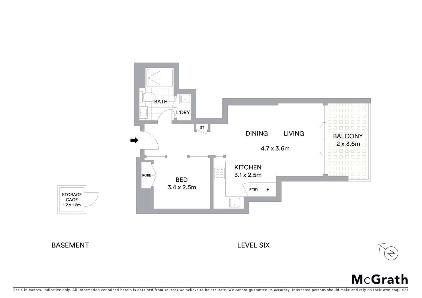 Floorplan of Homely unit listing, 607/20 Levey Street, Wolli Creek NSW 2205