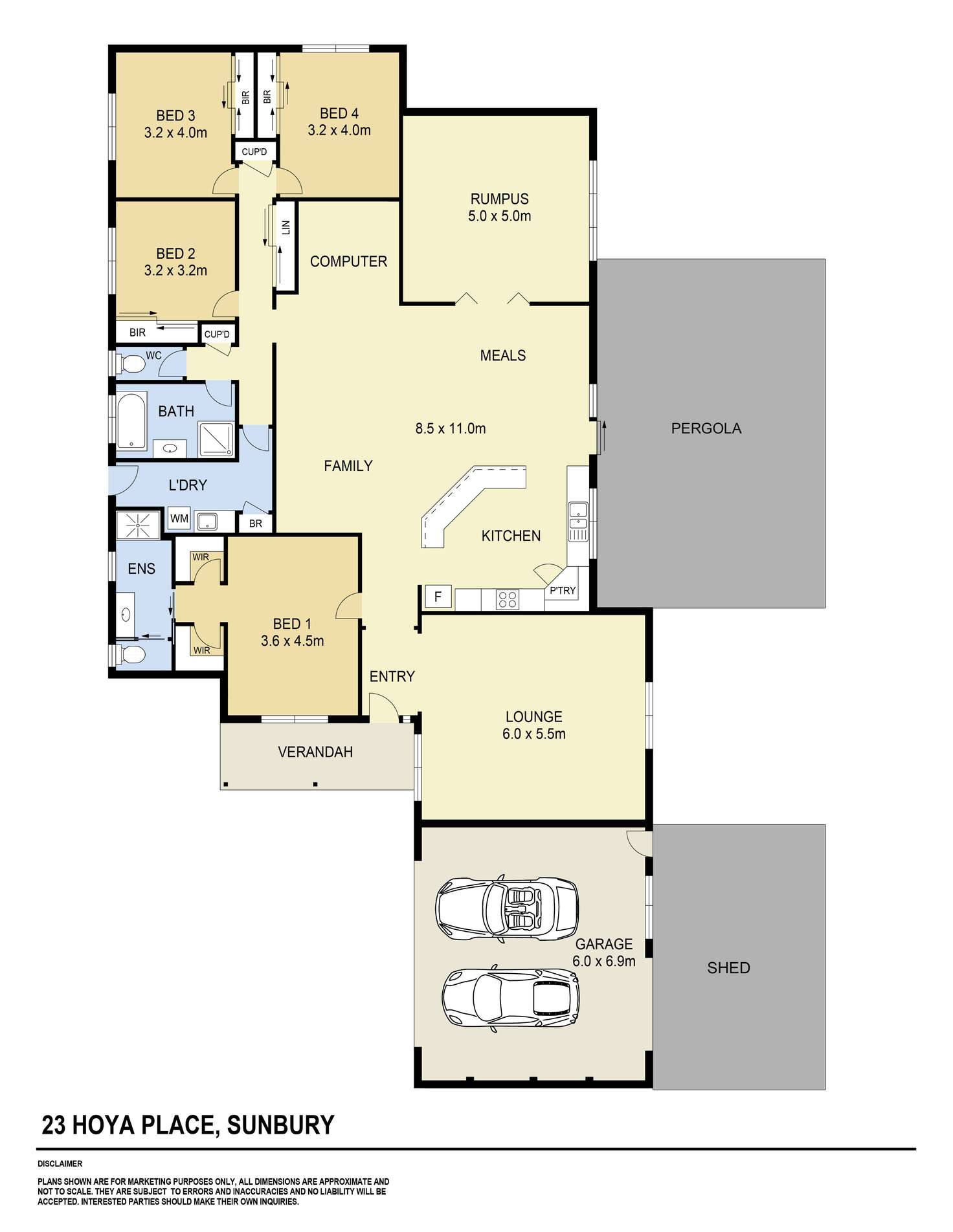 Floorplan of Homely house listing, 23 Hoya Place, Sunbury VIC 3429