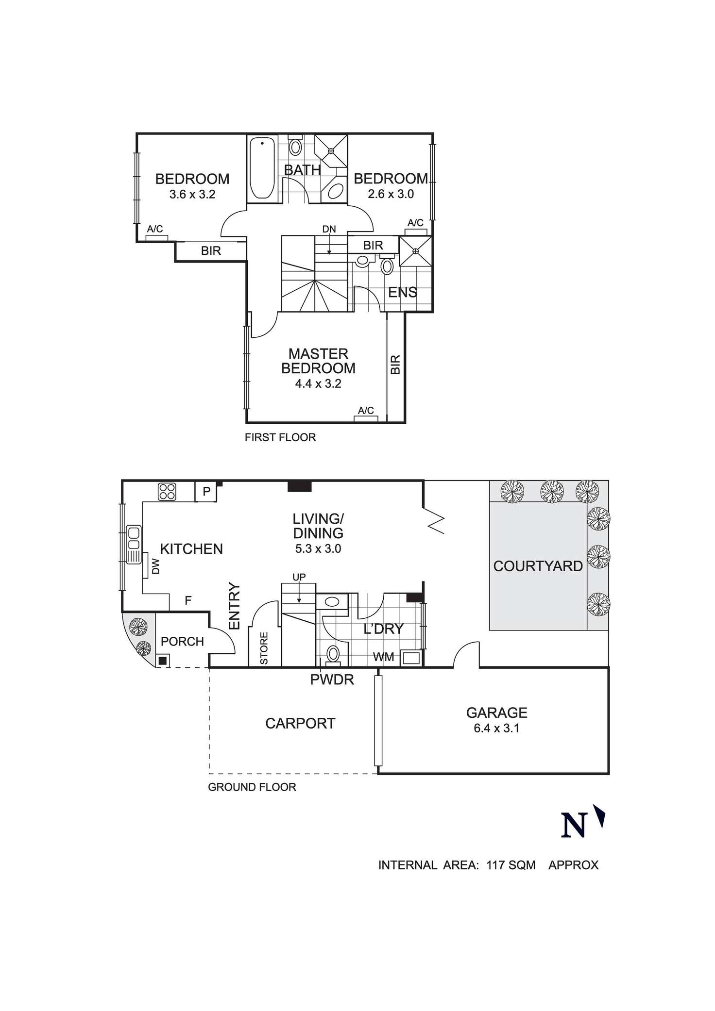 Floorplan of Homely townhouse listing, 2/93 Melville Road, Brunswick West VIC 3055
