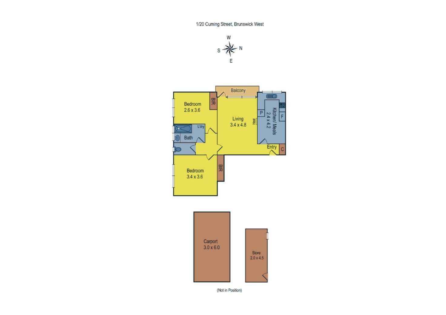 Floorplan of Homely apartment listing, 1/20 Cumming Street, Brunswick West VIC 3055