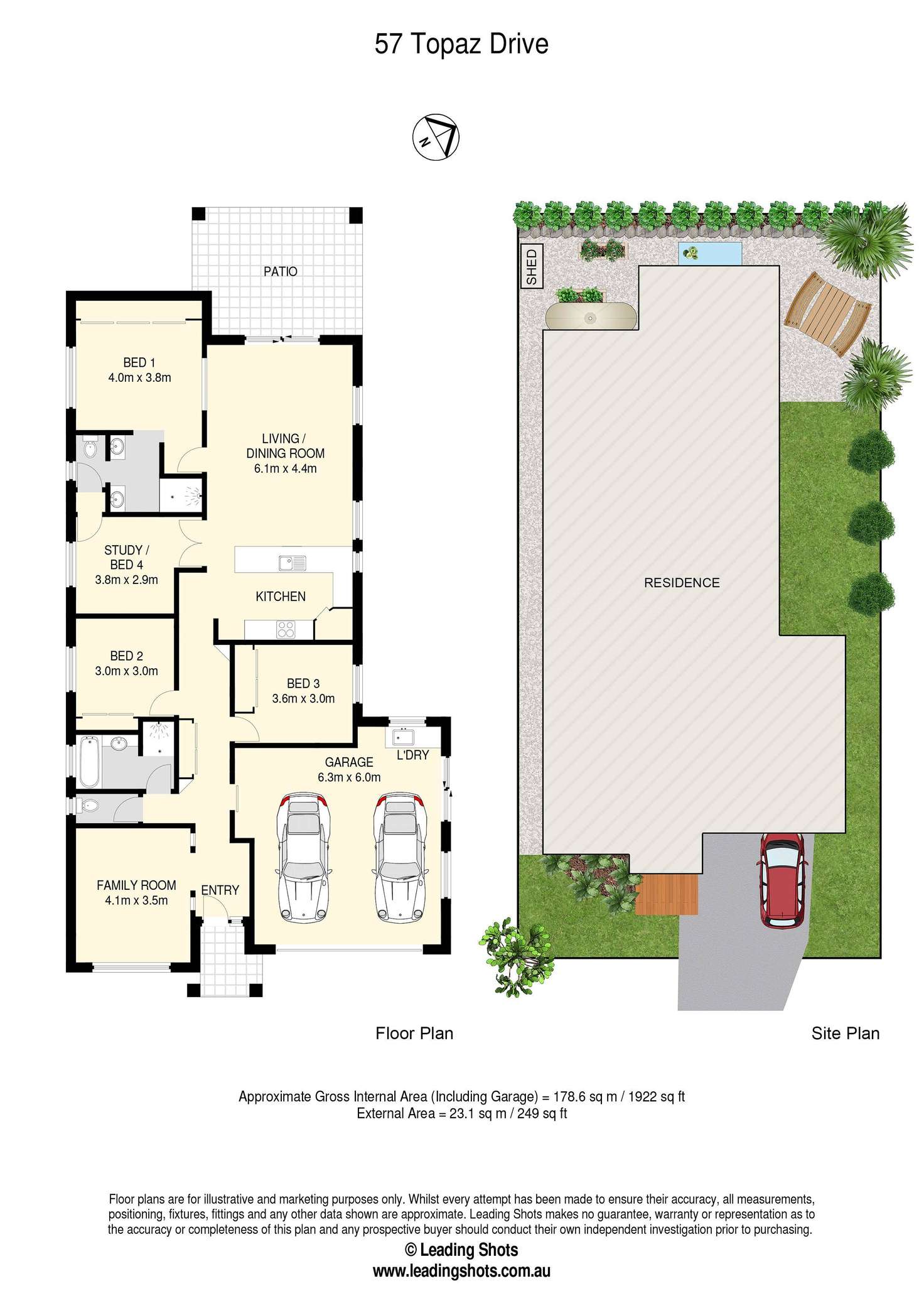 Floorplan of Homely house listing, 57 Topaz Drive, Mango Hill QLD 4509