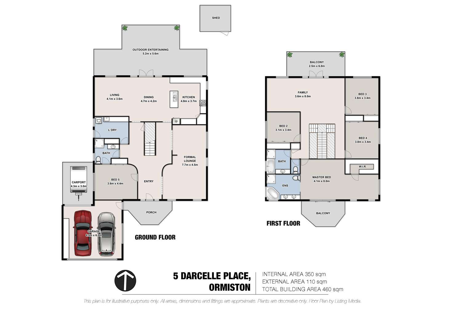 Floorplan of Homely house listing, 5 Darcelle Place, Ormiston QLD 4160