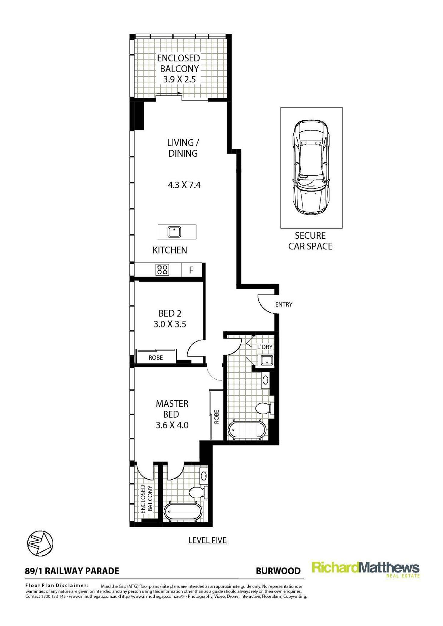 Floorplan of Homely apartment listing, 89/1 Railway Parade, Burwood NSW 2134