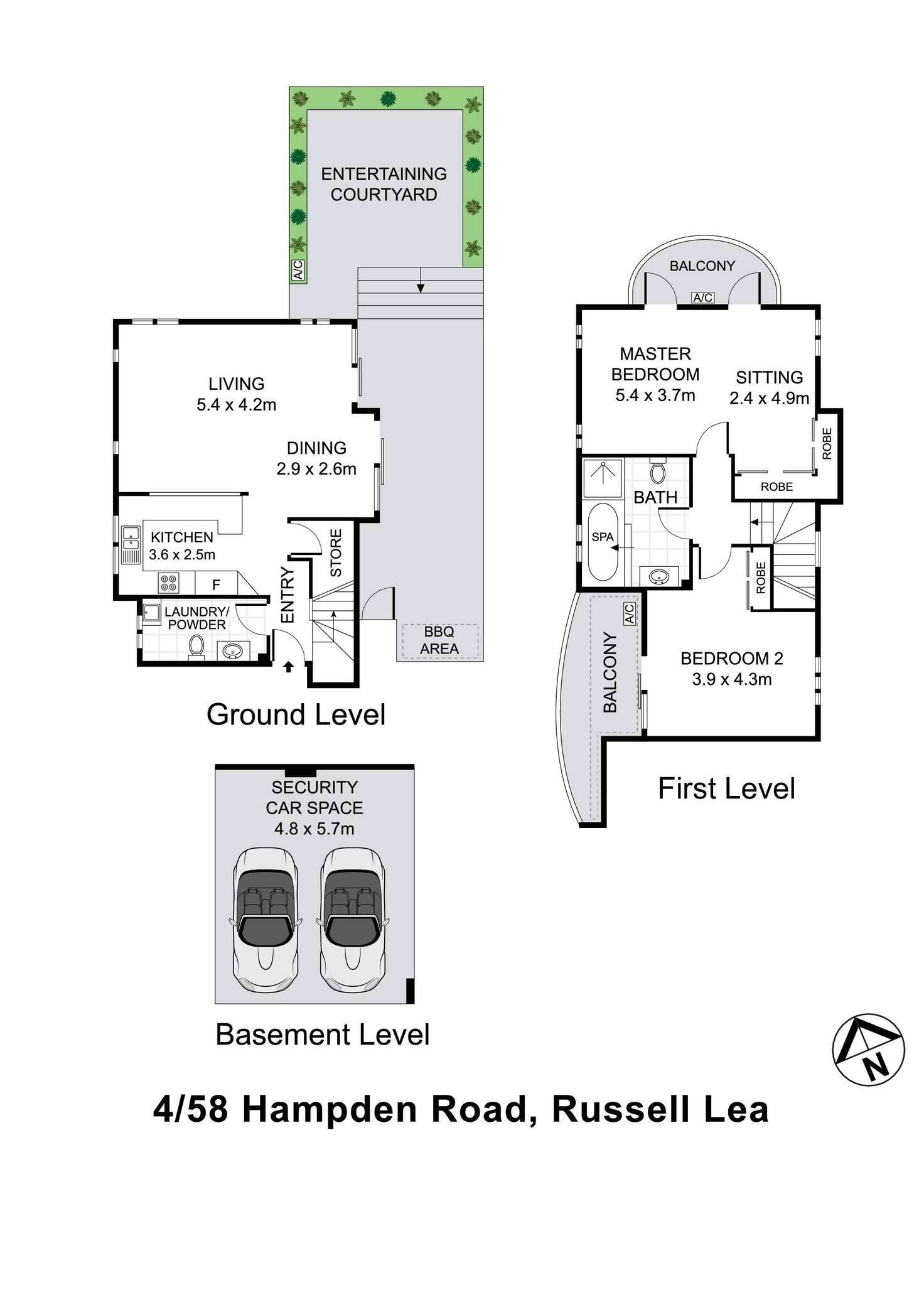 Floorplan of Homely townhouse listing, 4/58 Hampden Road, Russell Lea NSW 2046