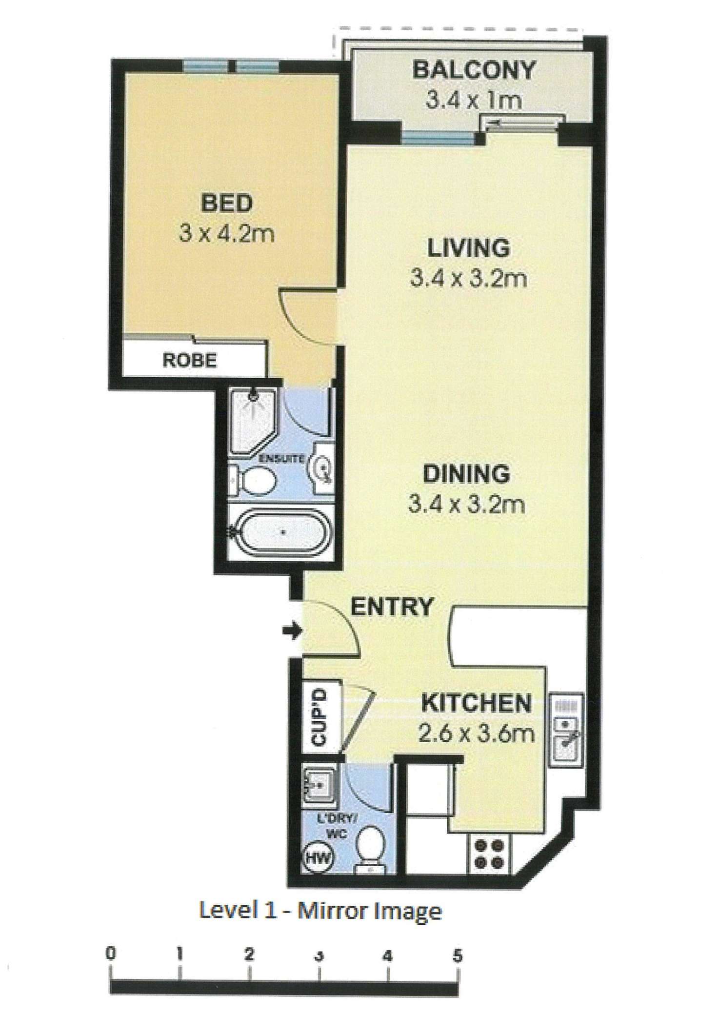 Floorplan of Homely apartment listing, Level 1/13/507 Elizabeth Street, Surry Hills NSW 2010