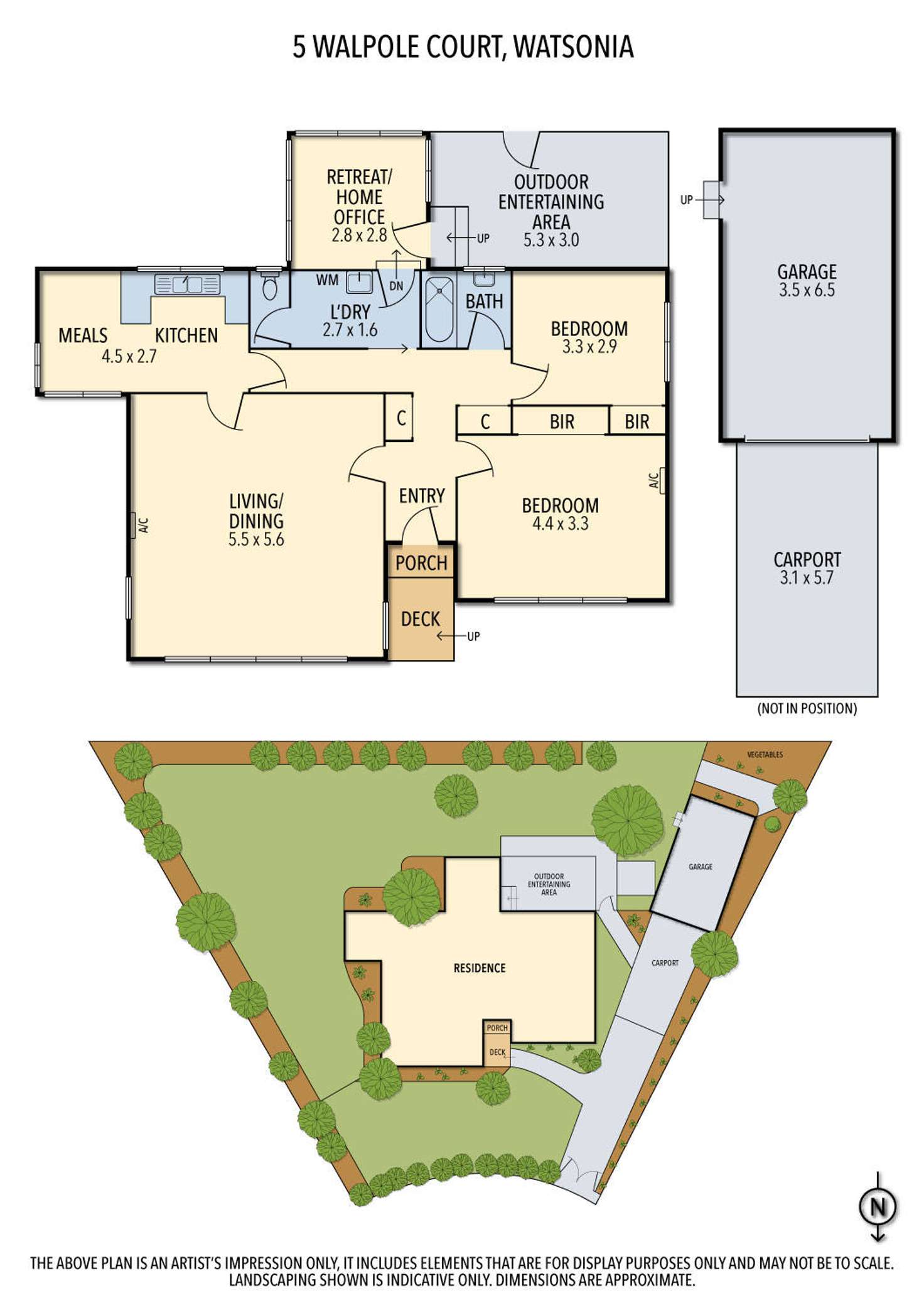 Floorplan of Homely house listing, 5 Walpole Court, Watsonia VIC 3087