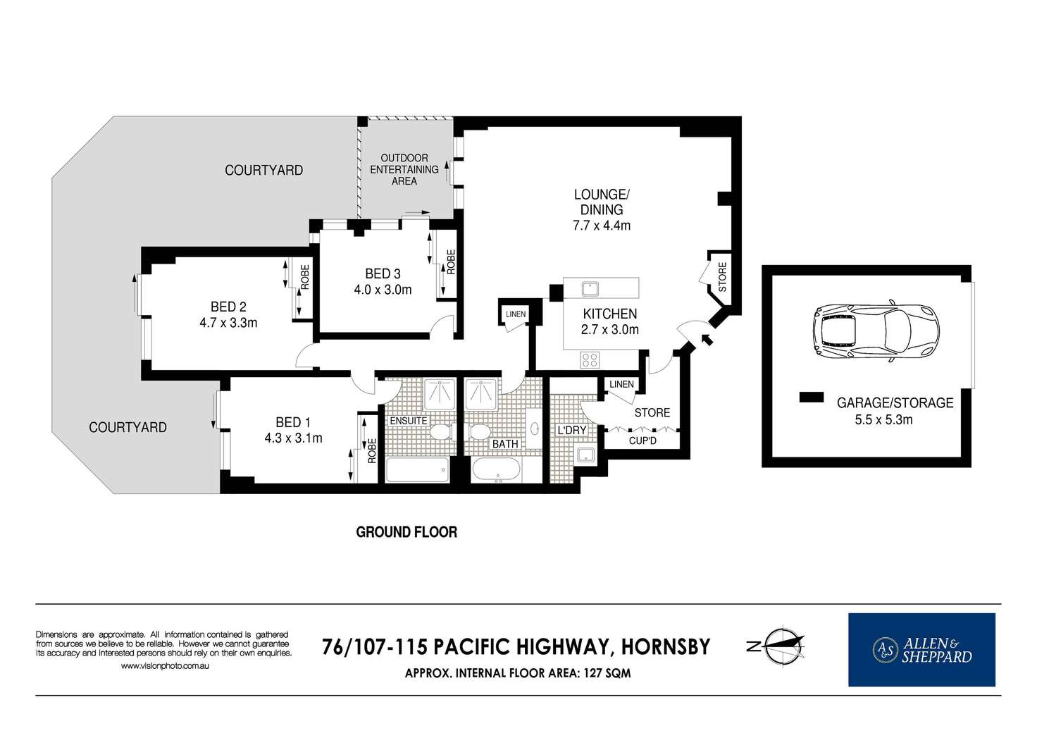 Floorplan of Homely unit listing, 76/107-115 Pacific Highway, Hornsby NSW 2077