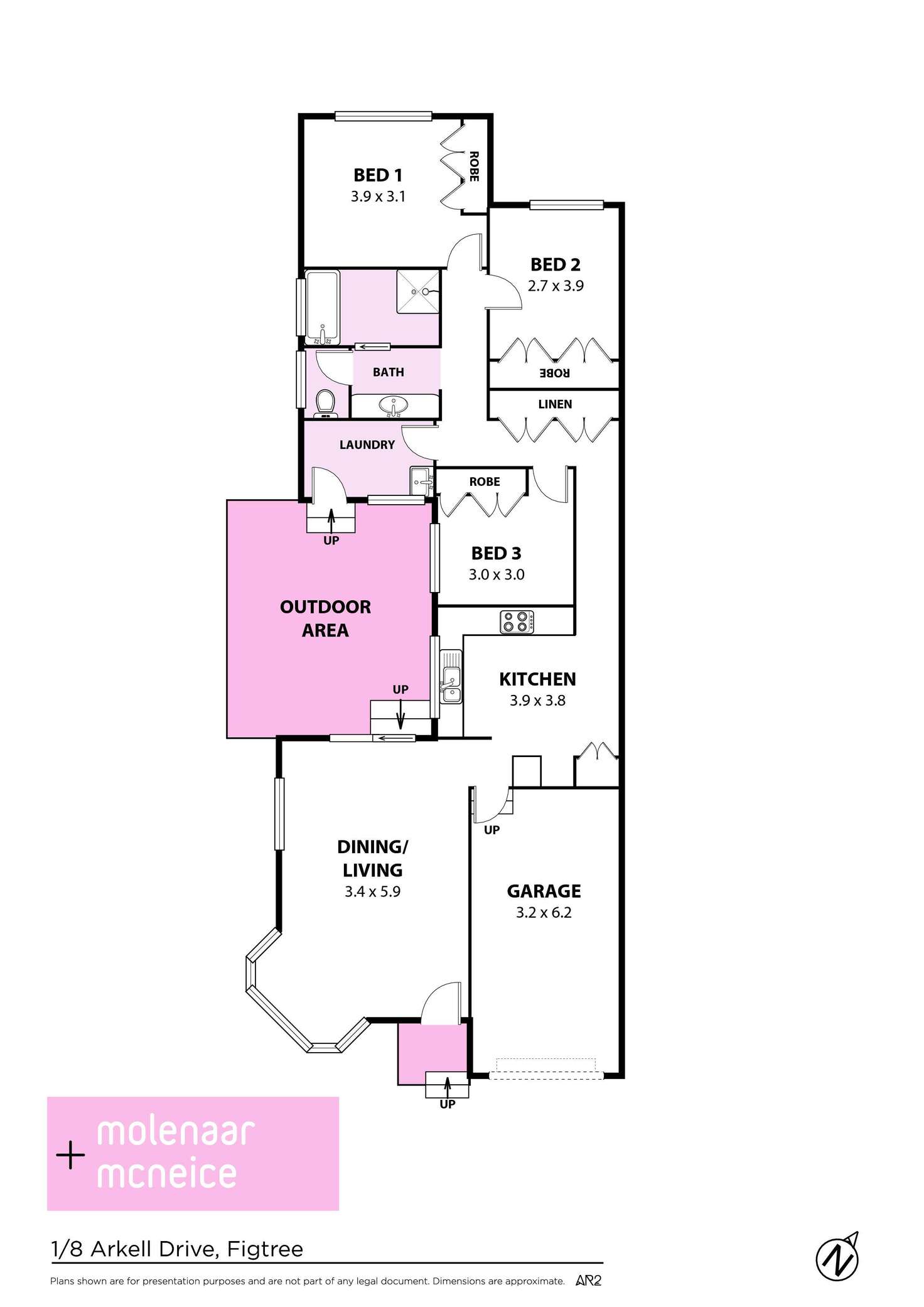 Floorplan of Homely villa listing, 1/8 Arkell Drive, Figtree NSW 2525