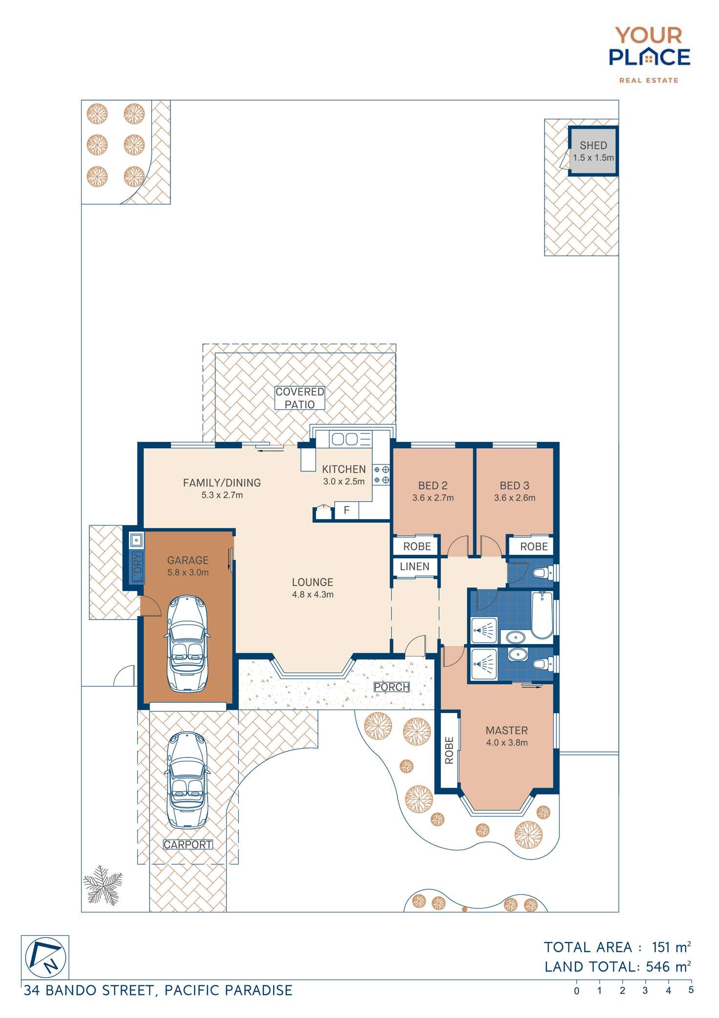 Floorplan of Homely house listing, 34 Bando Street, Pacific Paradise QLD 4564