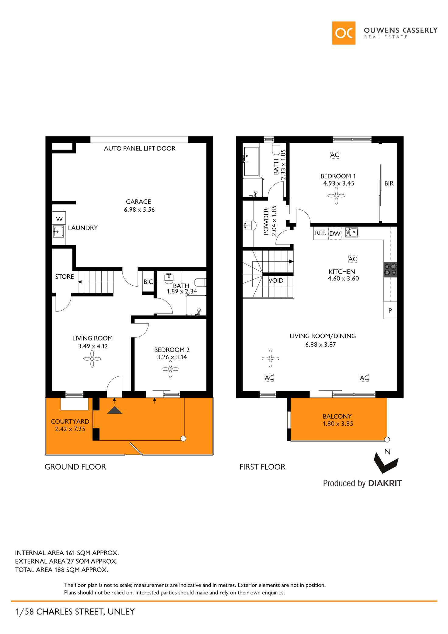 Floorplan of Homely townhouse listing, 1/58 Charles Street, Unley SA 5061