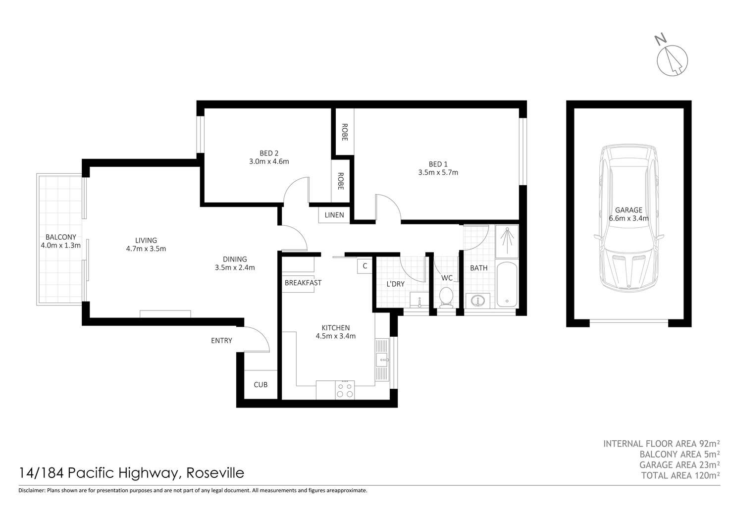 Floorplan of Homely unit listing, 14/184 Pacific Highway, Roseville NSW 2069