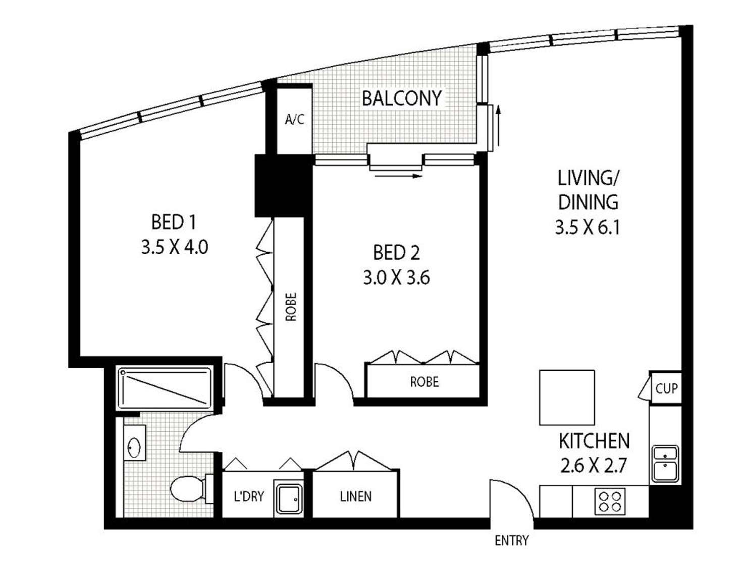 Floorplan of Homely apartment listing, 502/20 Pelican Street, Surry Hills NSW 2010