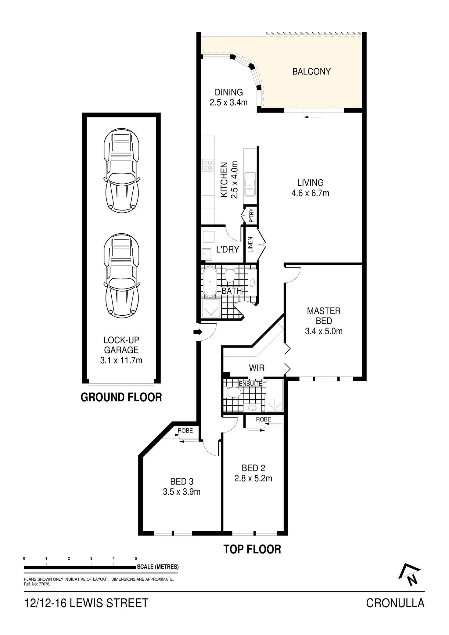 Floorplan of Homely apartment listing, 12/12-16 Lewis Street, Cronulla NSW 2230