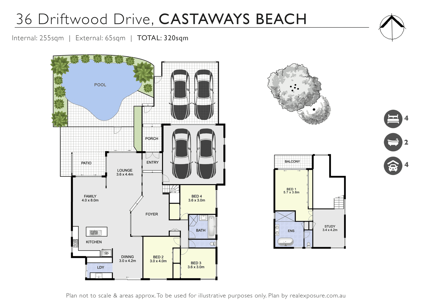 Floorplan of Homely house listing, 36 Driftwood Drive, Castaways Beach QLD 4567