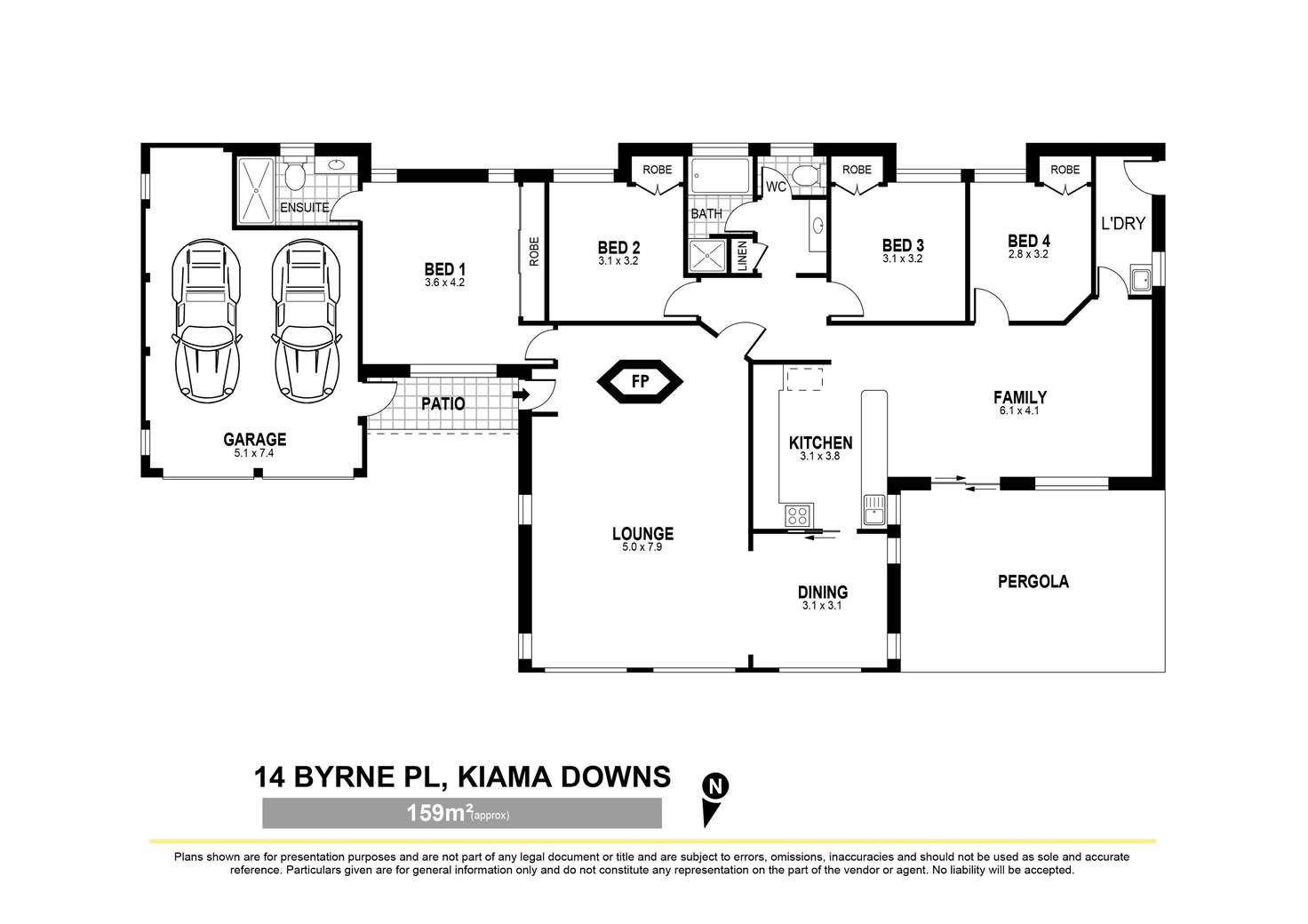 Floorplan of Homely house listing, 14 Byrne Place, Kiama Downs NSW 2533