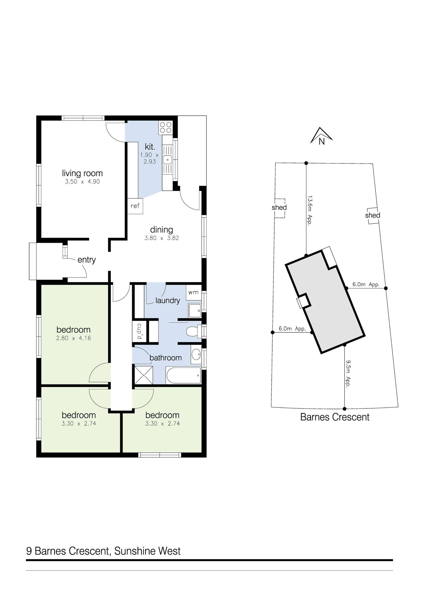 Floorplan of Homely house listing, 9 Barnes Crescent, Sunshine West VIC 3020